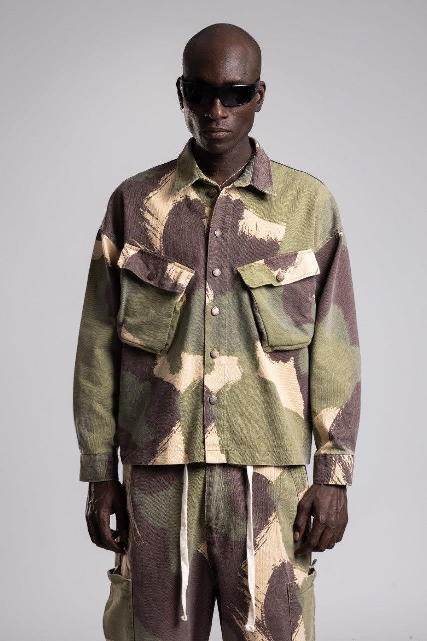 Wholesale Men's Olive Camouflage Jacket 1503W26-1790-1