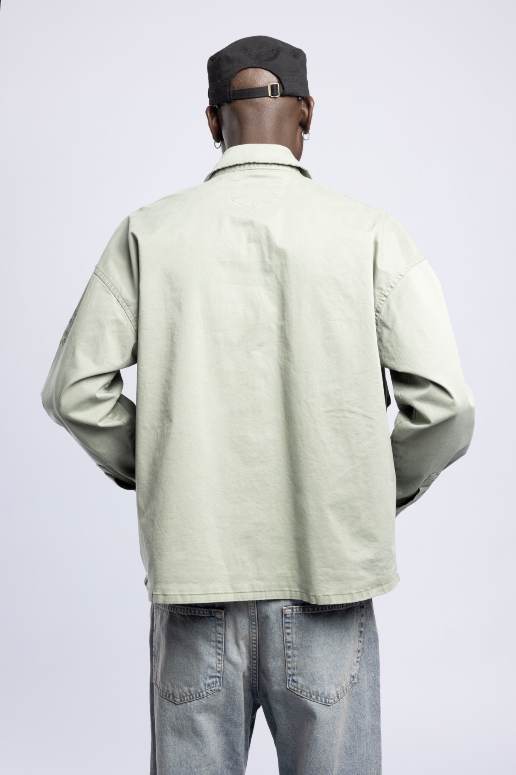 Wholesale Men's Olive Printed Shirt  1503FW27-1790-3