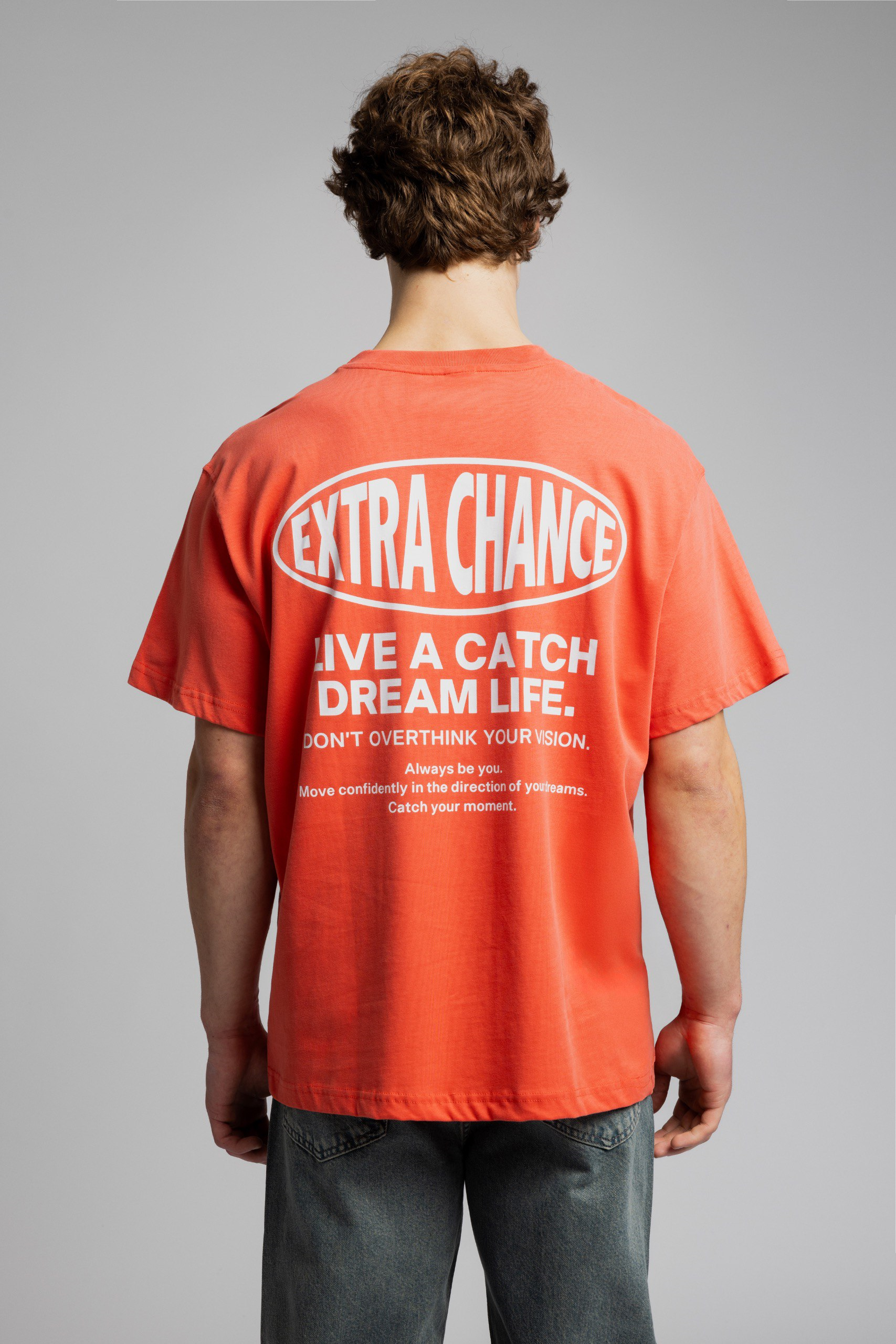 Wholesale Men's Orange Basic T-shirt 1503W26-MRT-26005