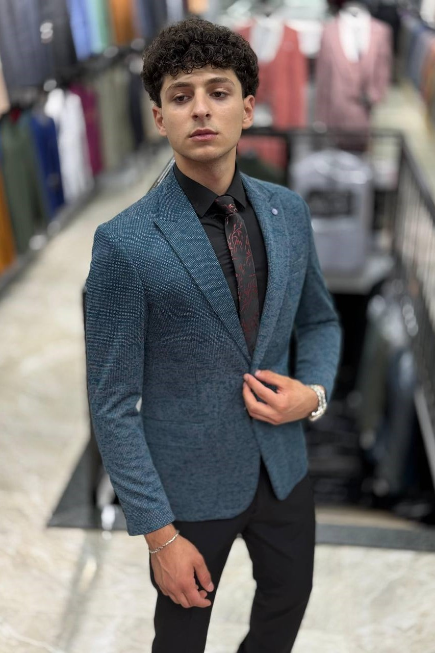 Wholesale Men's Petrol Blazer Jacket 1701W26-070