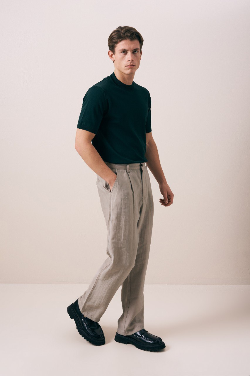 Wholesale Men's Petrol Knit Crew-Neck T-Shirt 1609W26-66606