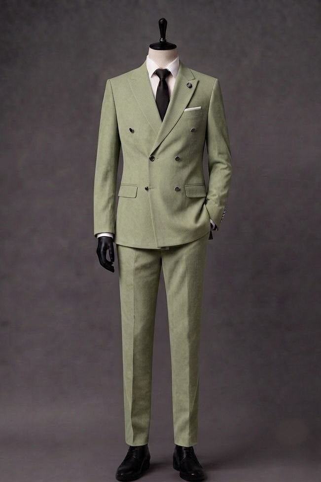 Wholesale Men's Pistachio Two-Piece Suit 1701-119