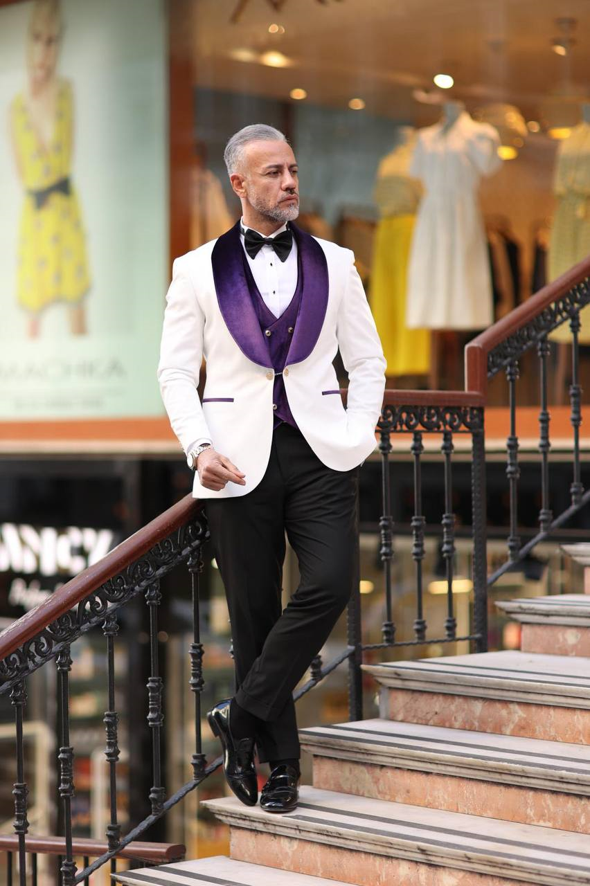 Wholesale Men's Purple Two-Piece Suit 1702W26-0501