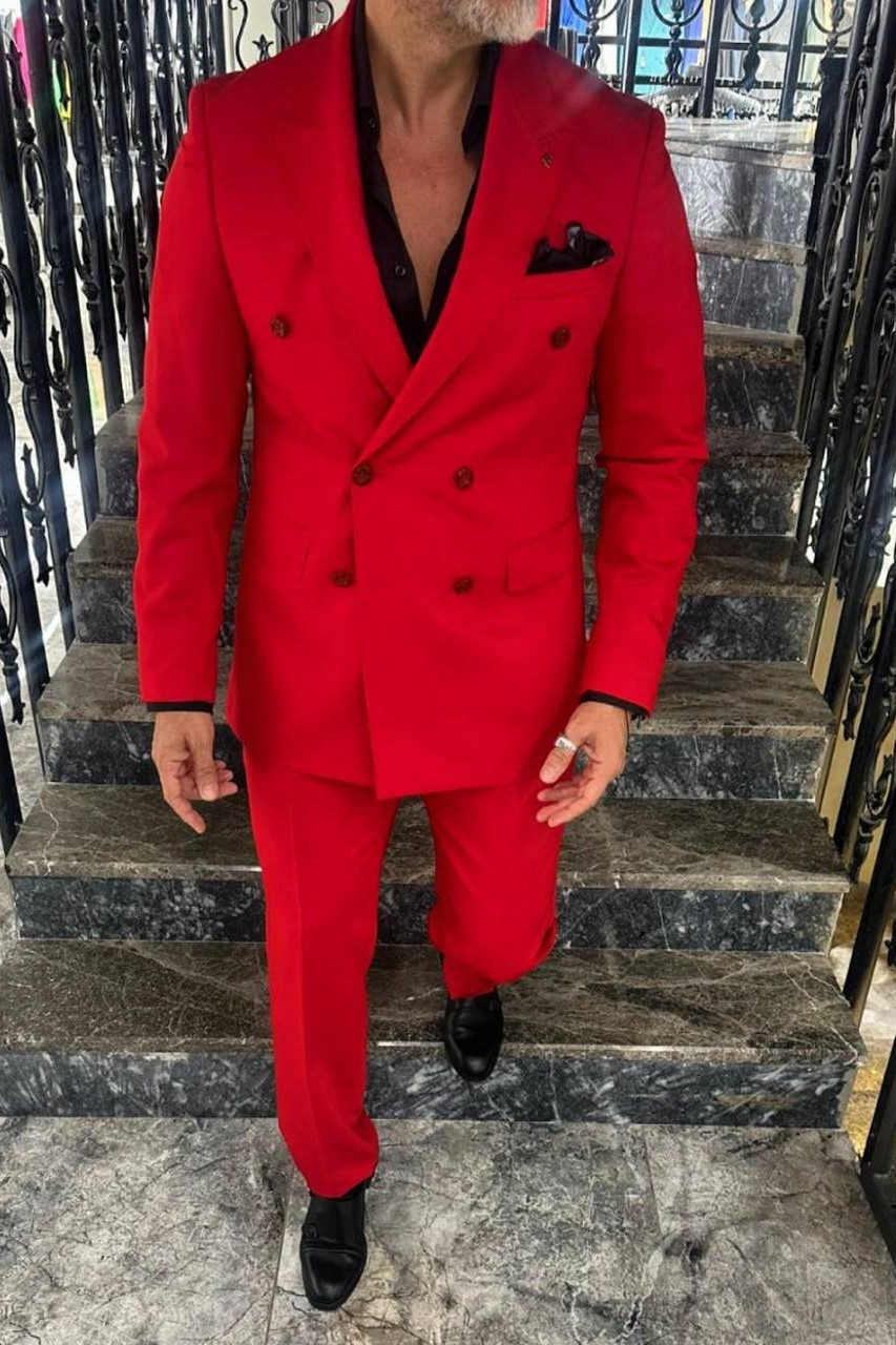 Wholesale Men's Red Two-Piece Suit 1702W26-5627