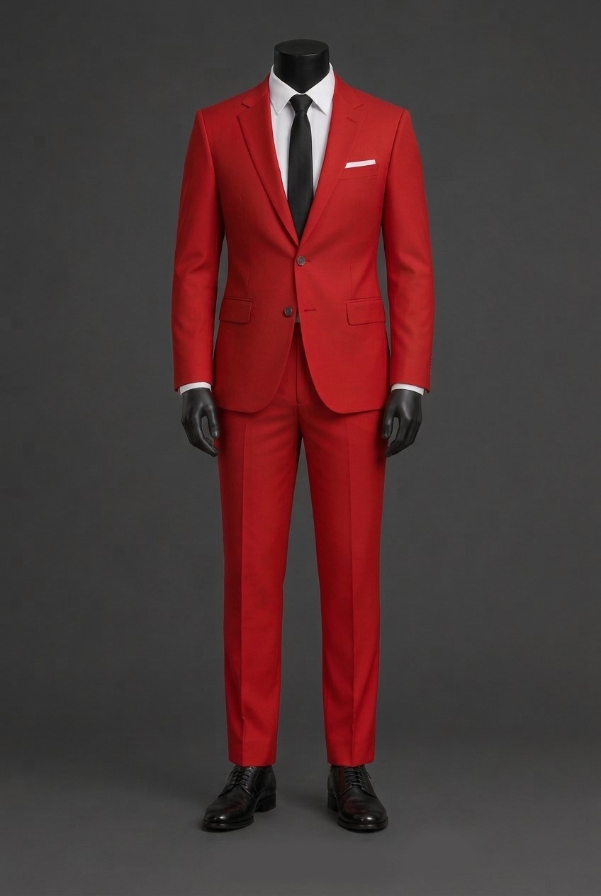Wholesale Men's Red Two-Piece Suit 1701-122