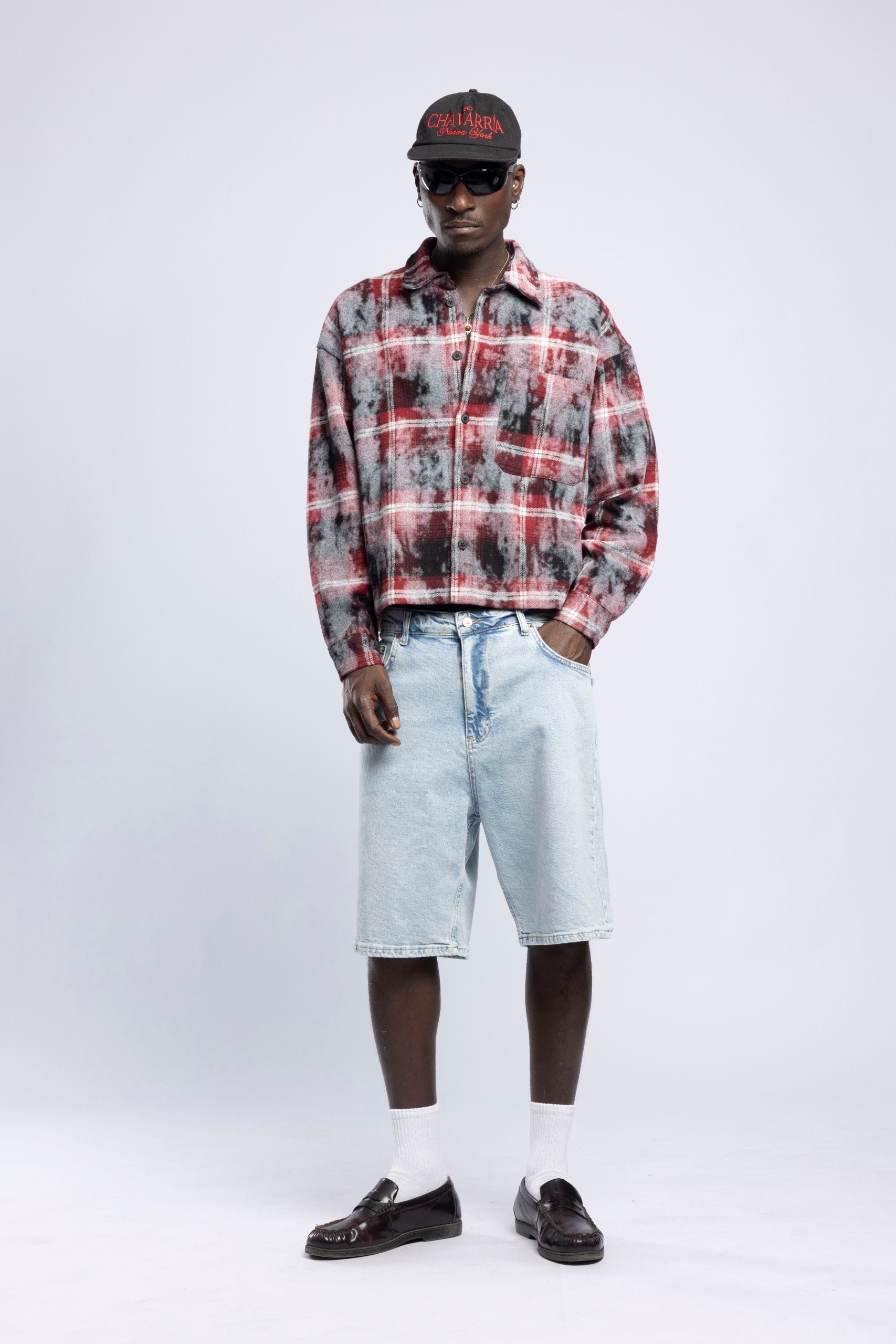 Wholesale Men's Red Washed Shirt  1503FW27-MRT-1817