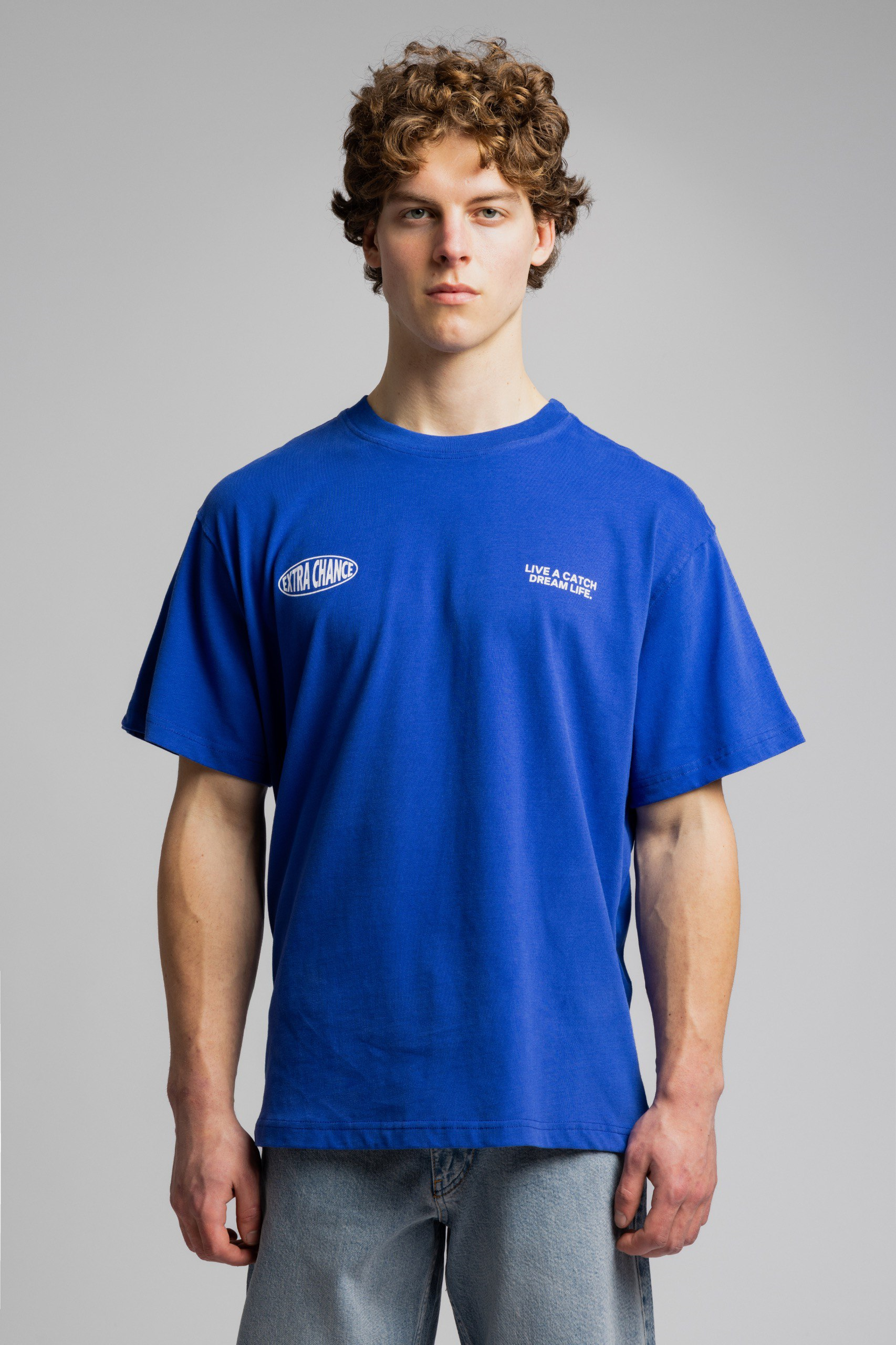 Wholesale Men's Sax Blue Basic T-shirt 1503W26-MRT-26005