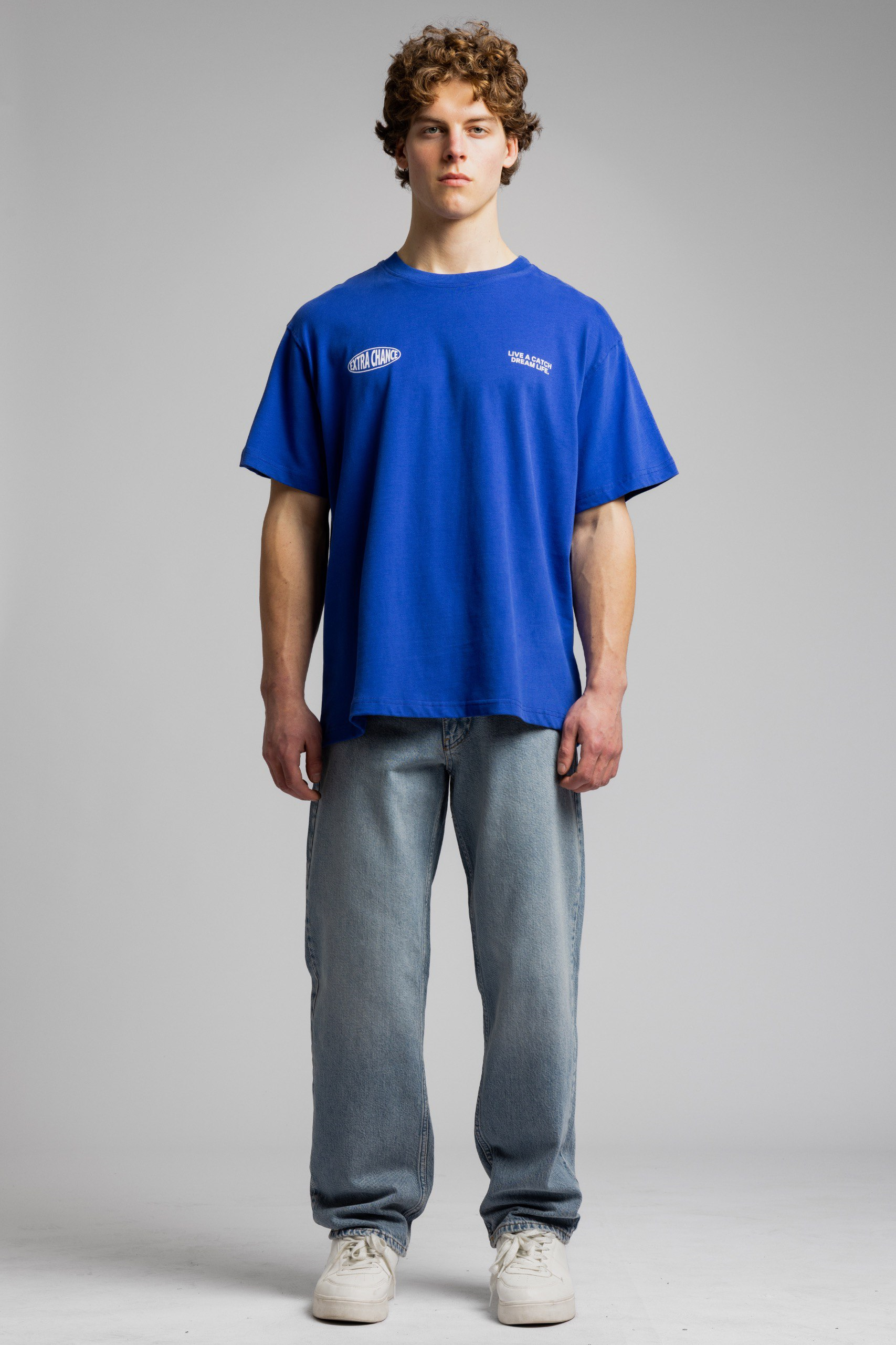 Wholesale Men's Sax Blue Basic T-shirt 1503W26-MRT-26005