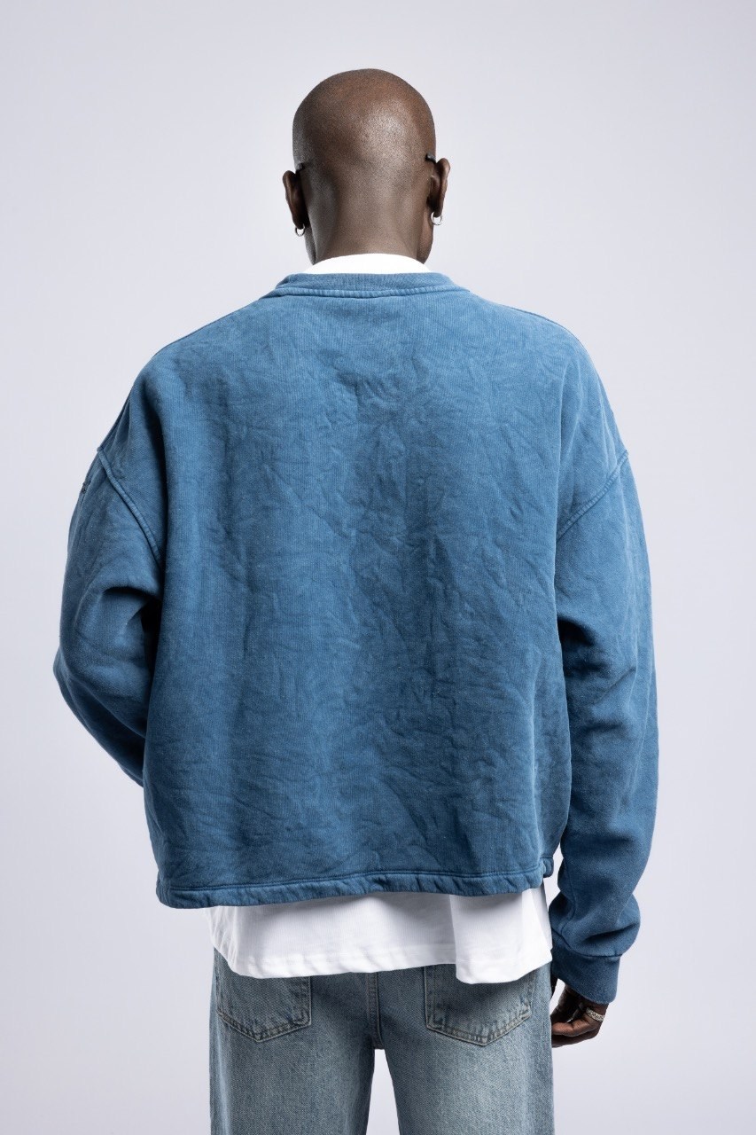 Wholesale Men's Sea Blue Sweatshirt  1503FW27-MRT-4649