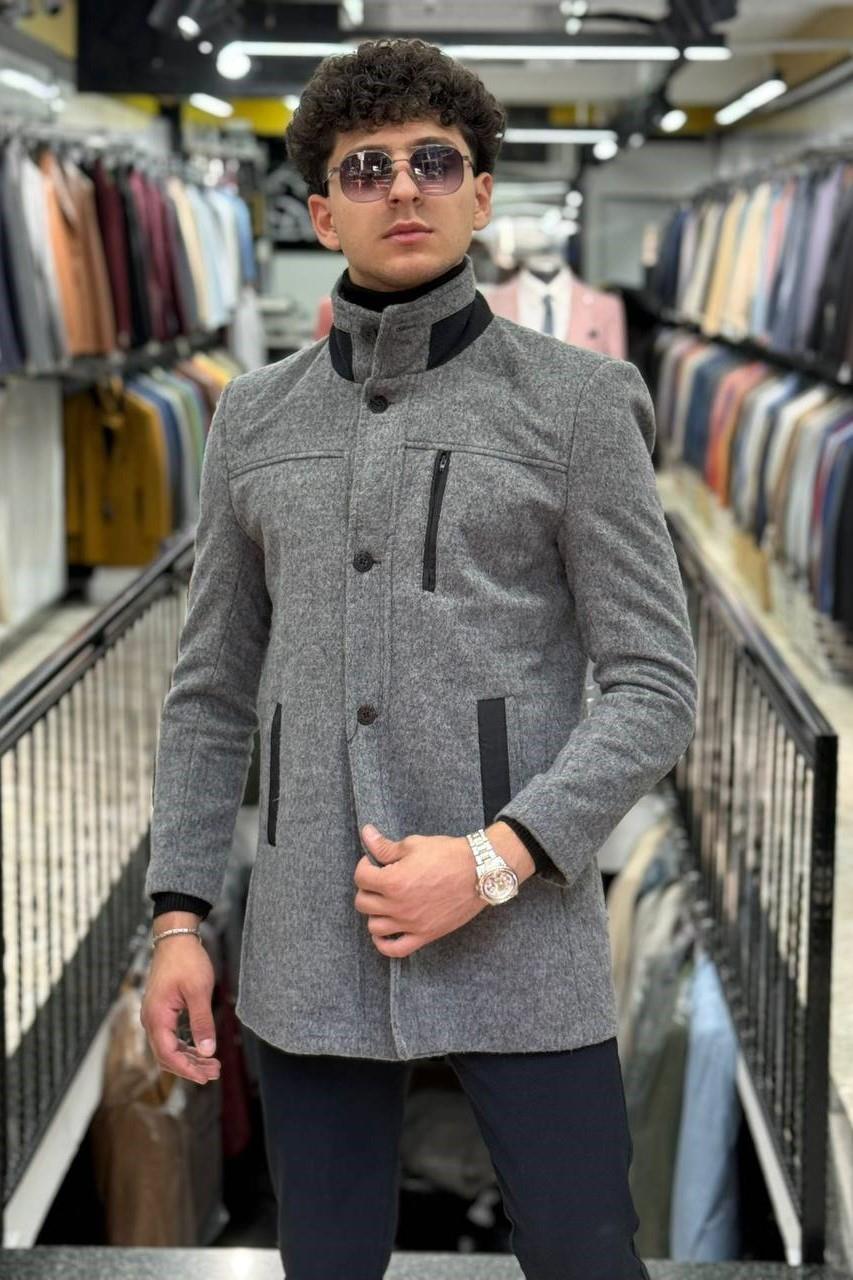 Wholesale Men's Smoke Gray Coat 1701W26-047