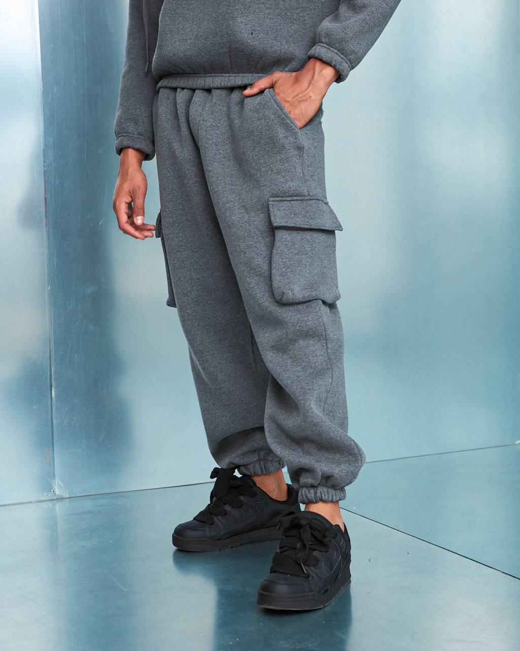Wholesale Men's Smoke Gray Tracksuit 1603W26-1603W26-
