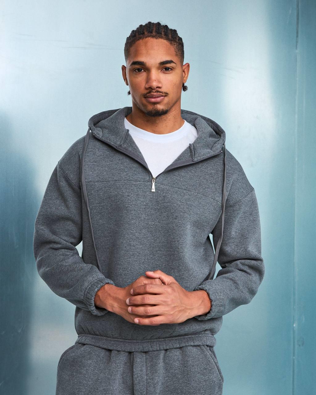 Wholesale Men's Smoke Gray Tracksuit 1603W26-1603W26-