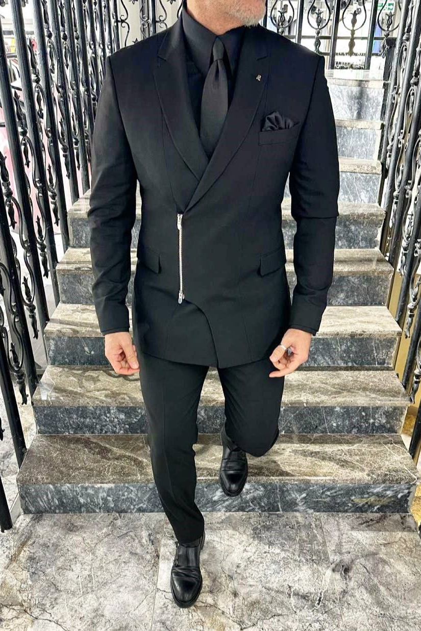 Wholesale Men's Smoke Gray Two-Piece Suit 1702W26-7522