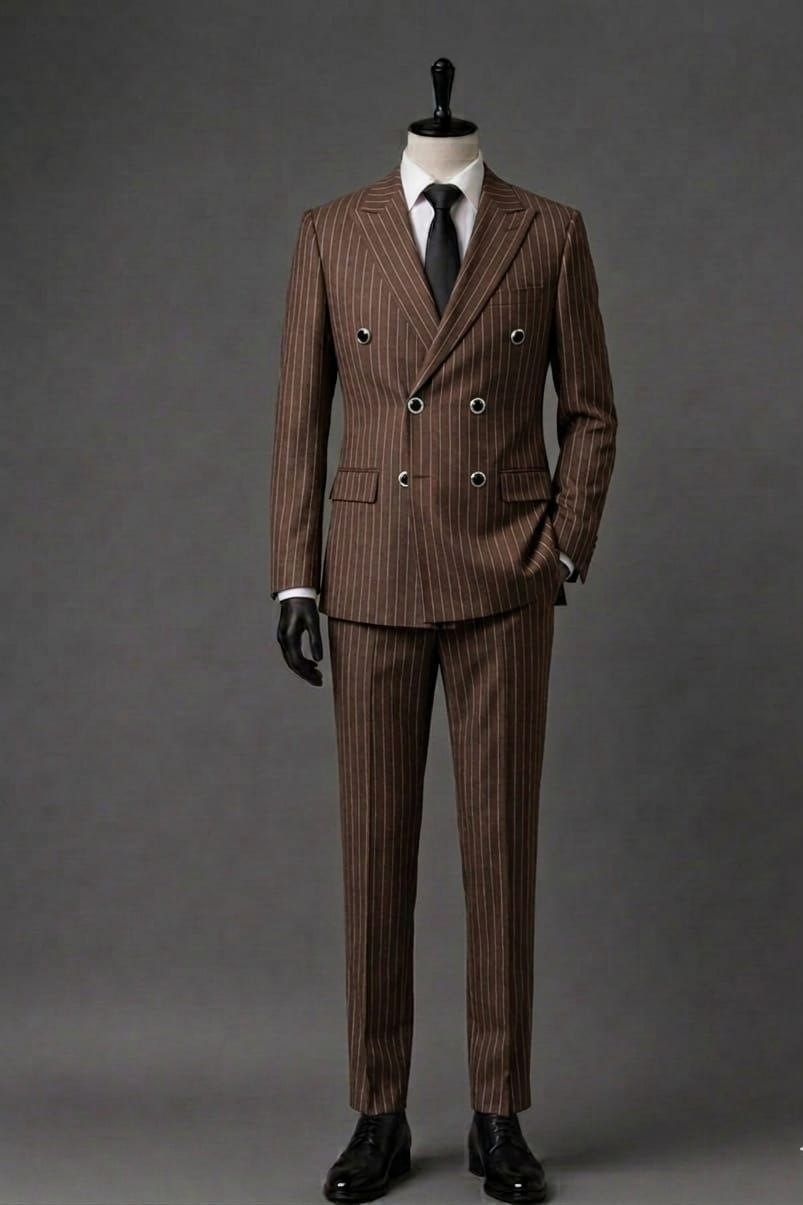 Wholesale Men's Tobacco Brown Two-Piece Suit 1701-112