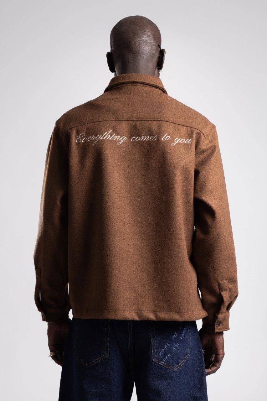 Wholesale Men's Tobacco Brown Wool Blend Coat 1503W26-1793