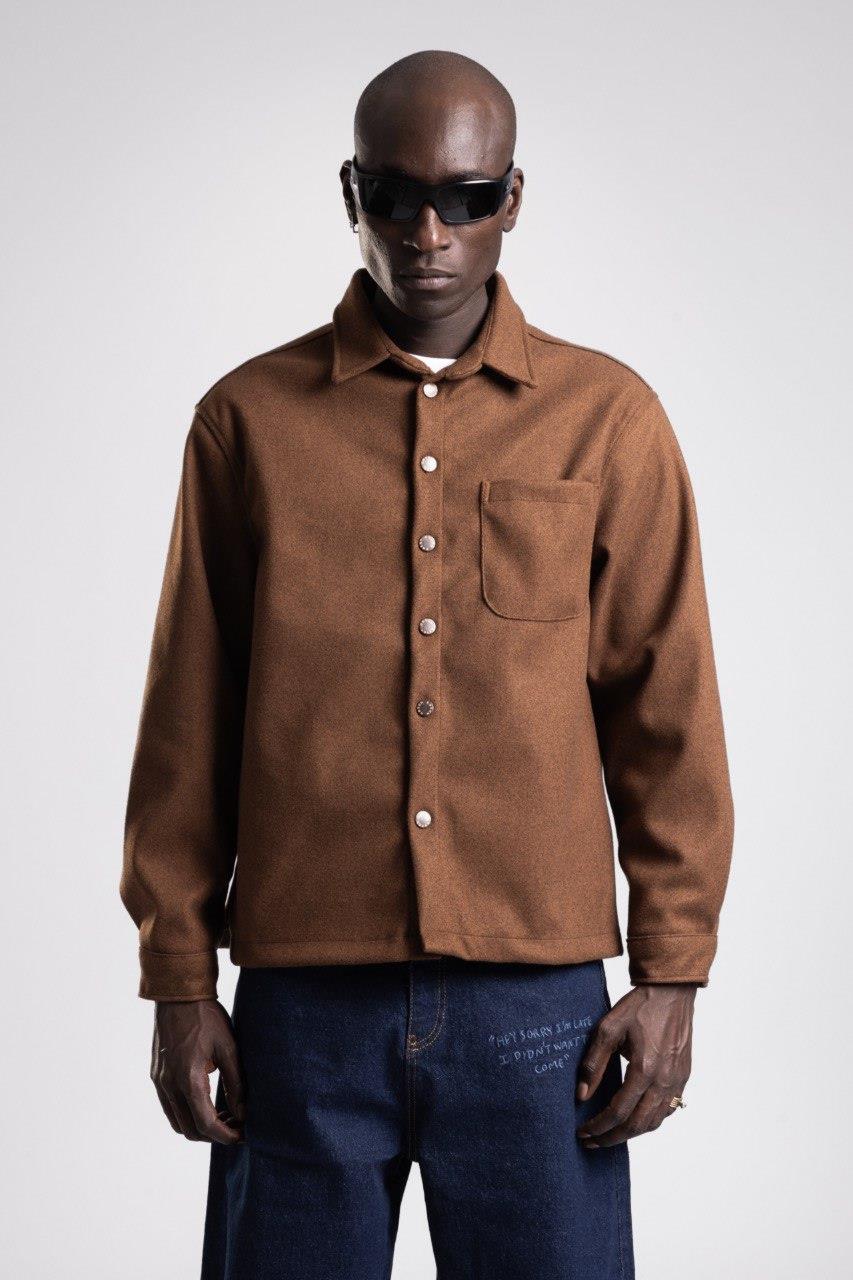 Wholesale Men's Tobacco Brown Wool Blend Coat 1503W26-1793