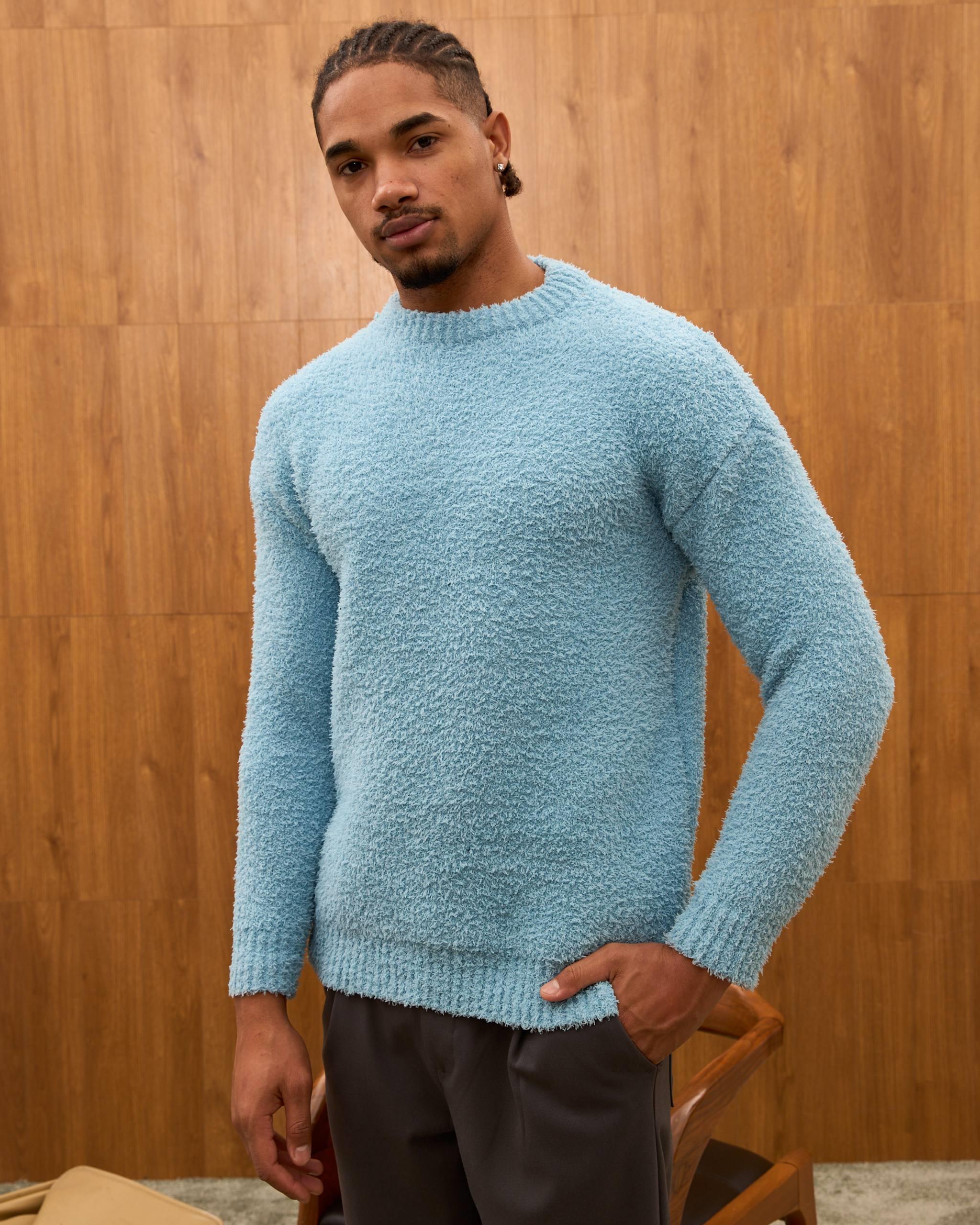 Wholesale Men's Turquoise Sweater 1603W26-25TK-021