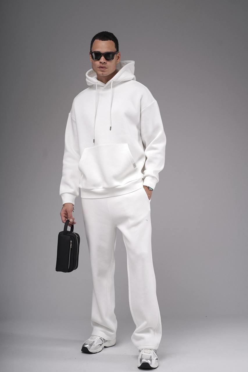 Wholesale Men's White Oversize Tracksuit 1690W26-129