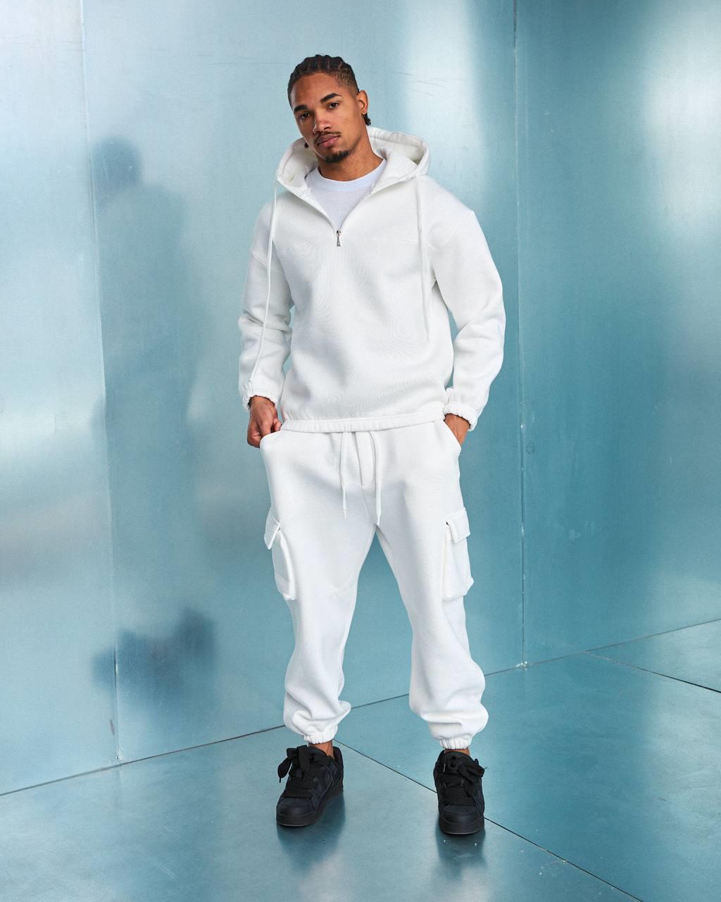 Wholesale Men's White Tracksuit 1603W26-1603W26-