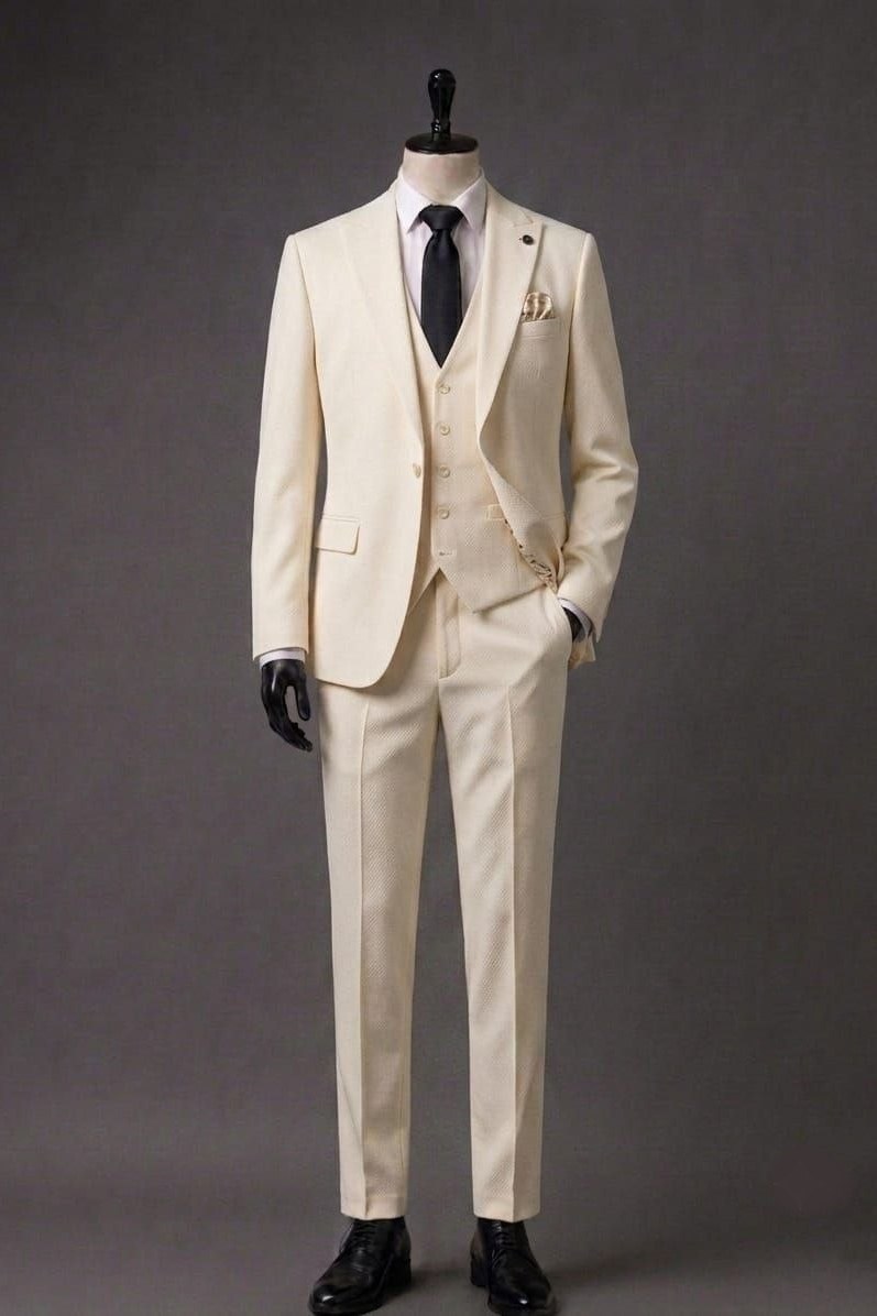Wholesale Men's Yellow Three-Piece Suit 1701-115