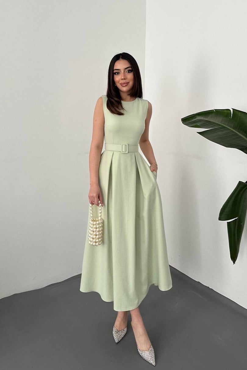 Wholesale Mint Sleeveless Dress 8102