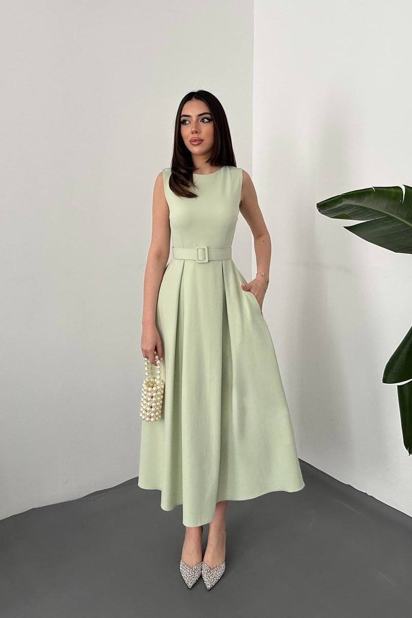 Wholesale Mint Sleeveless Dress 8102