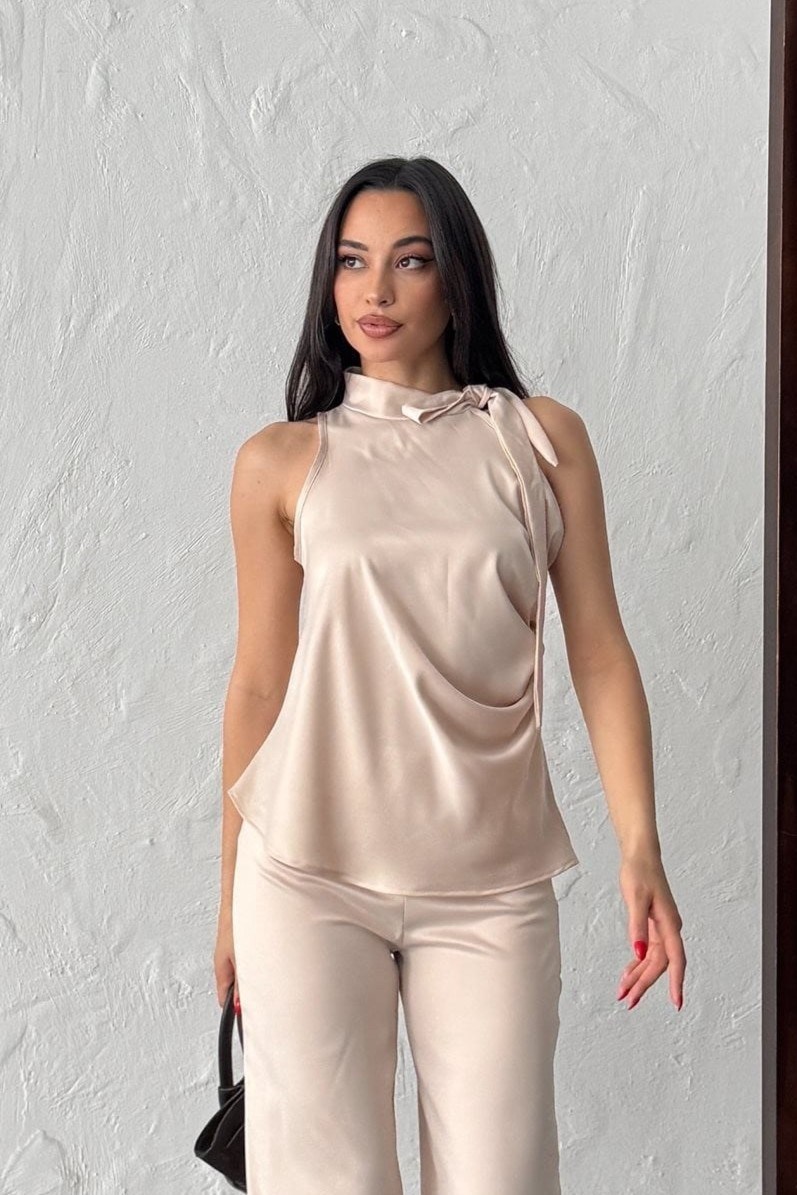 Wholesale Stone Satin Blouse 0034-3149