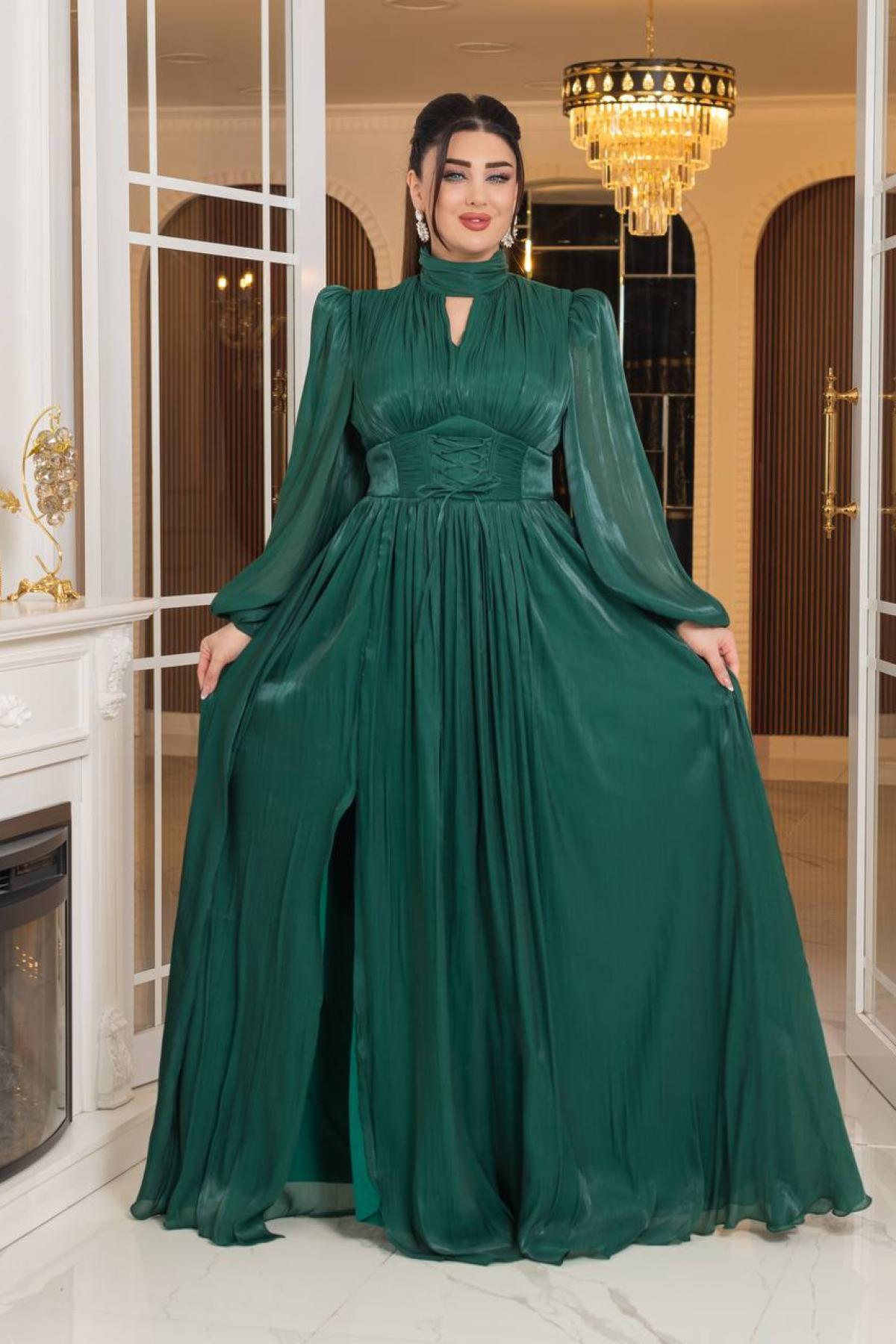 sachin and babi light blue dress Wholesale Women Emerald Green Flowing Maxi Dress With Waist Corsage Detail  Fiyatı