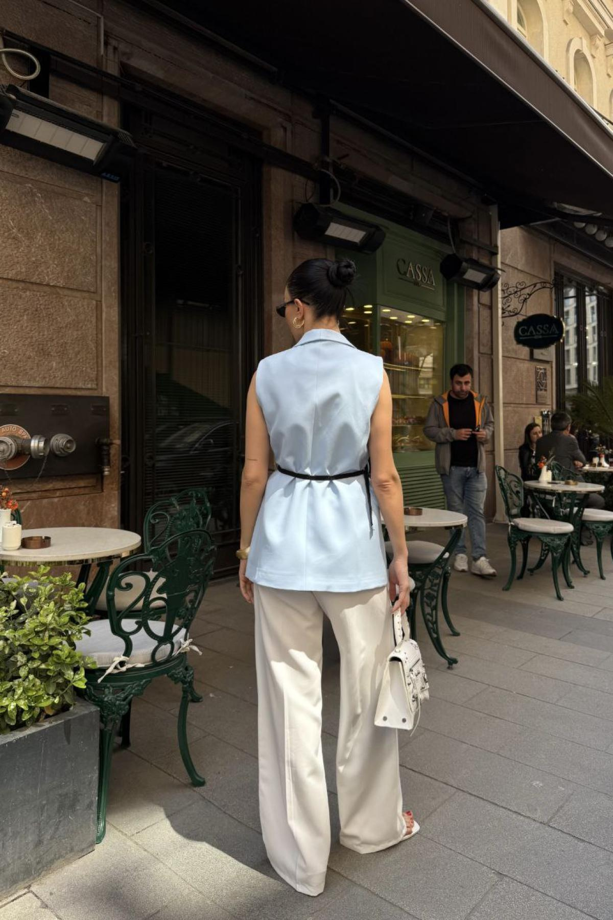 Wholesale Women Ice Blue  Vest 737314