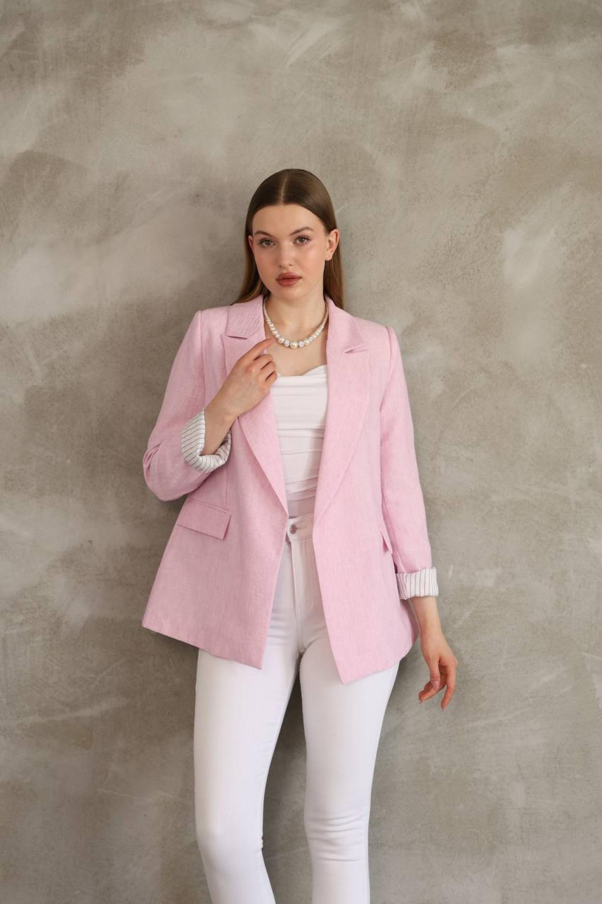 Wholesale Women Powder  Blazer 737255