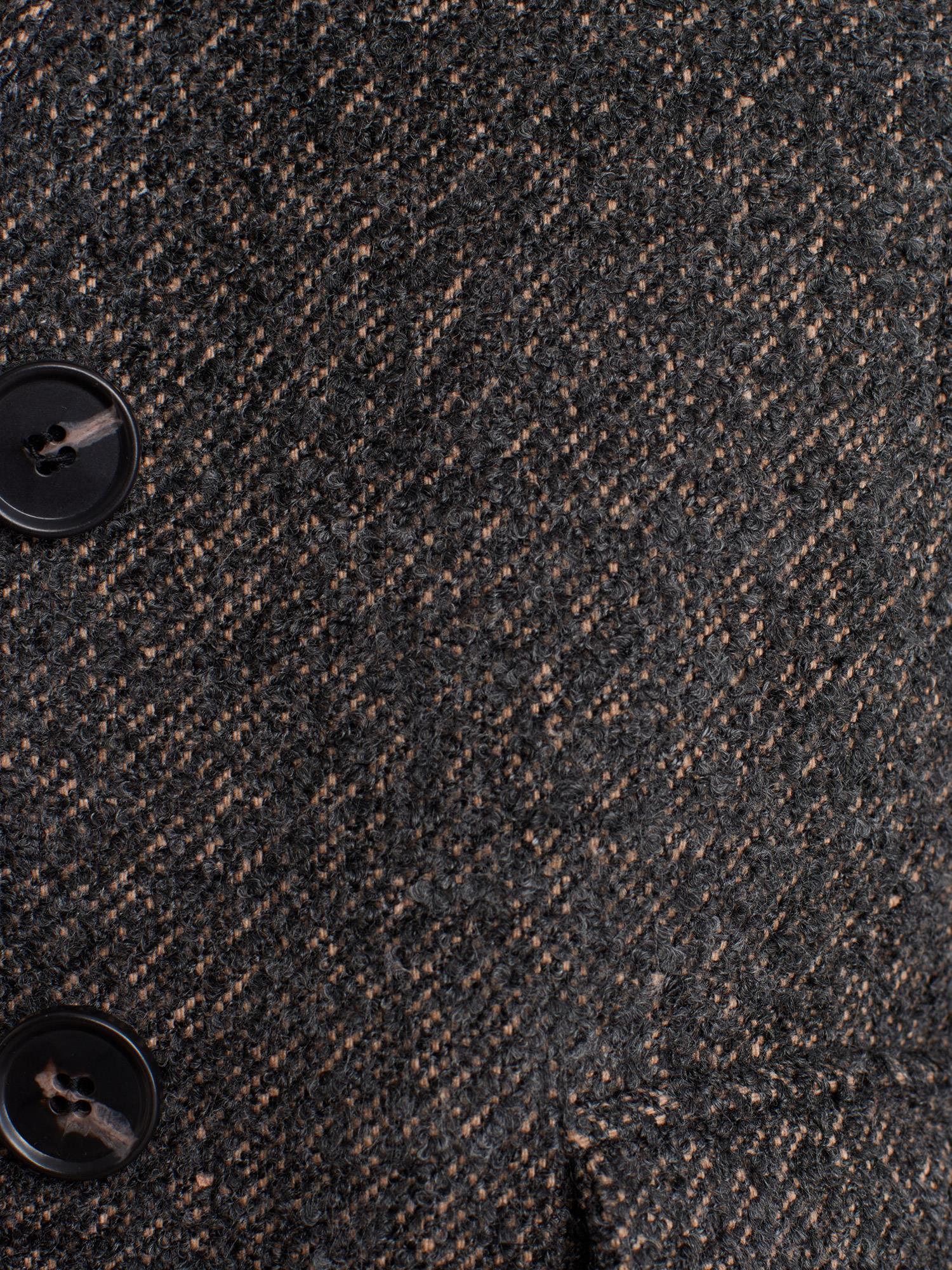 Wholesale Women's Anthracite Long Coat with Knitted Sleeves 0431-65478