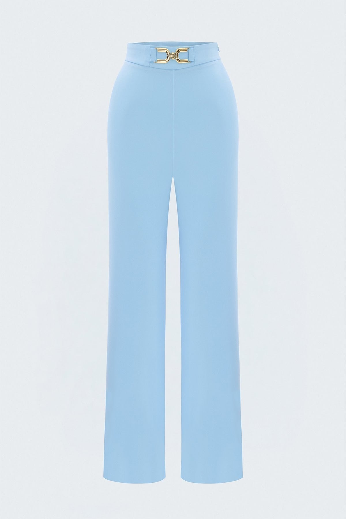 Wholesale Women's Baby Blue Trousers with Gold Buckle Accessory STN139KPA1113