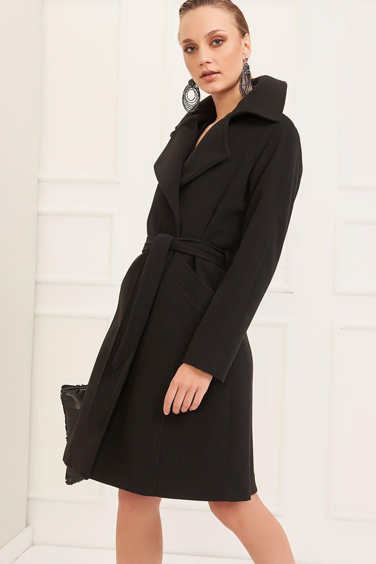 Wholesale Women's Black A-Line Coat