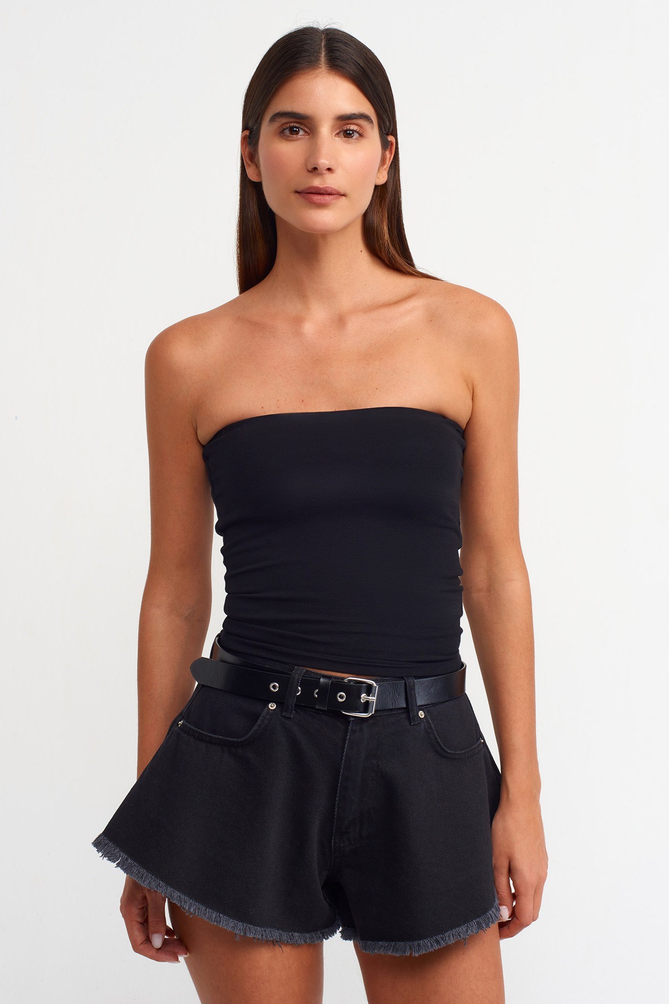 Wholesale Women's Black Bandeau Top 0431-20659
