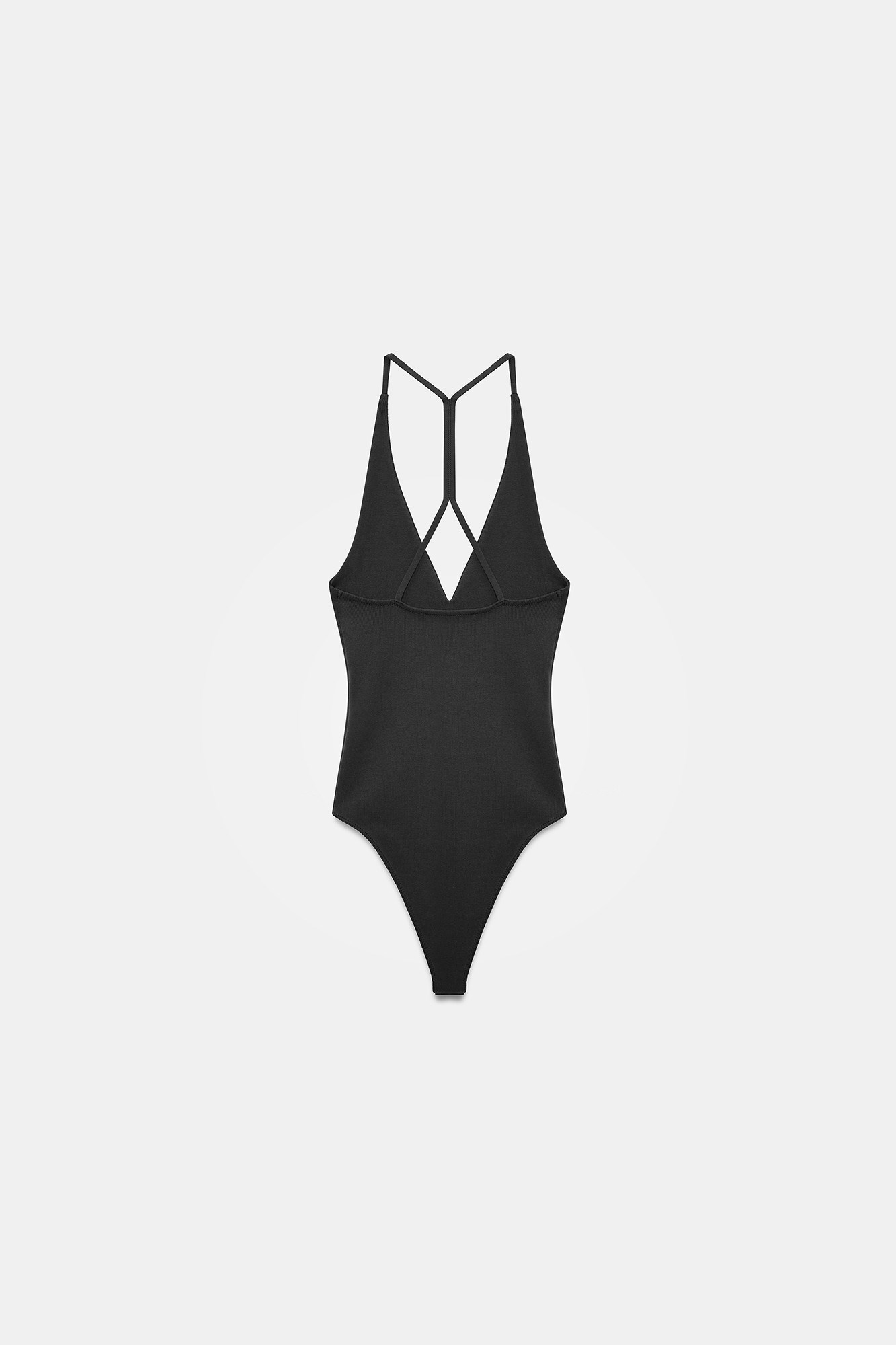 Wholesale Women's Black Cross-Back Cotton Bodysuit 0431-21175