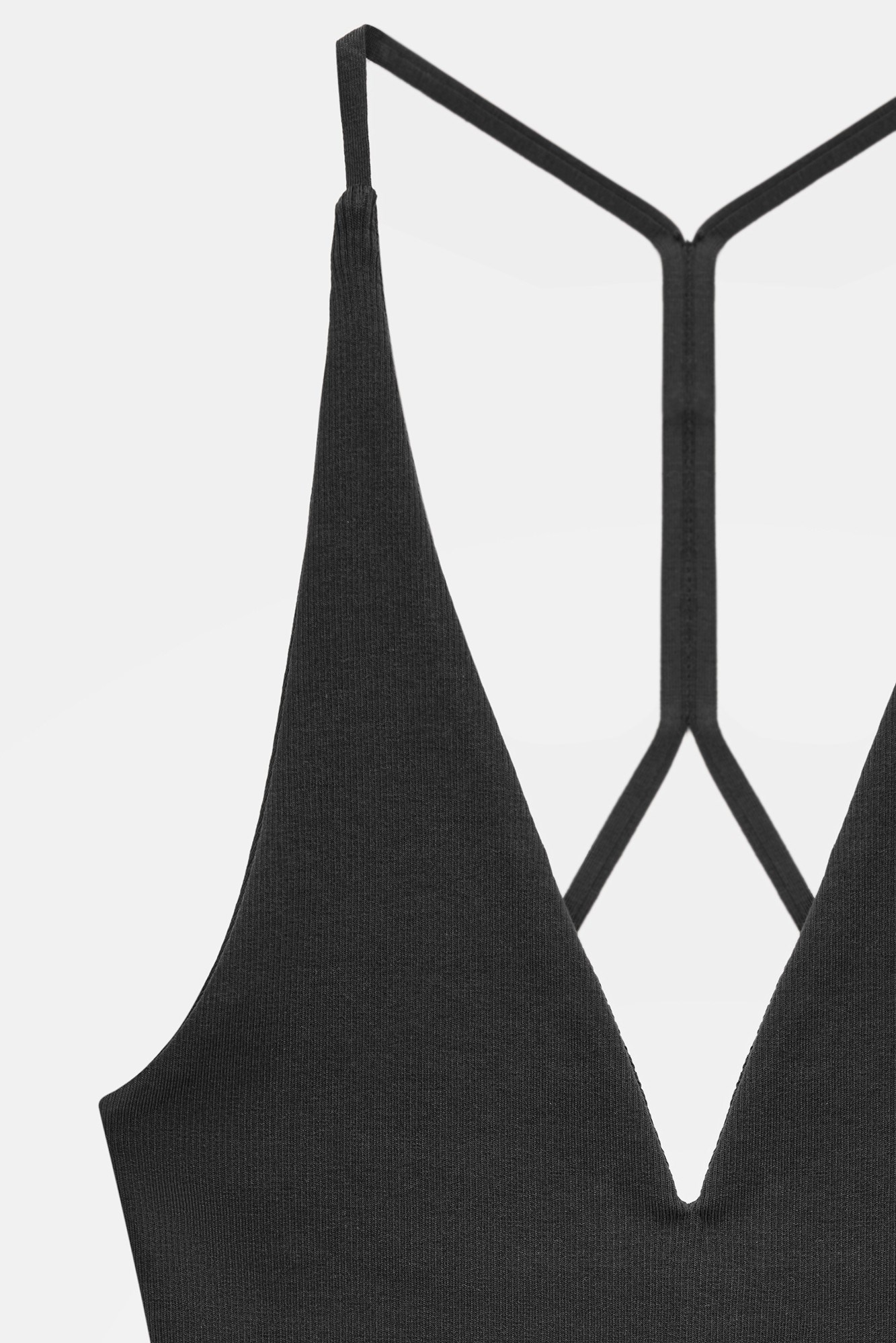 Wholesale Women's Black Cross-Back Cotton Bodysuit 0431-21175