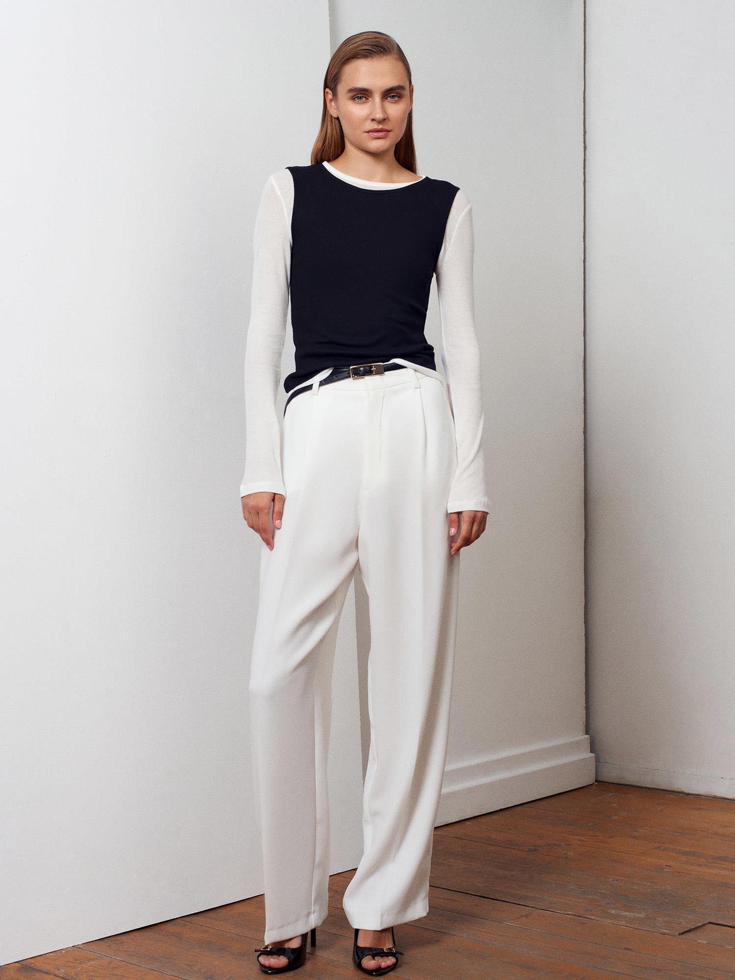 Wholesale Women's Black Double Layer Cotton Blouse 0431W26-31952