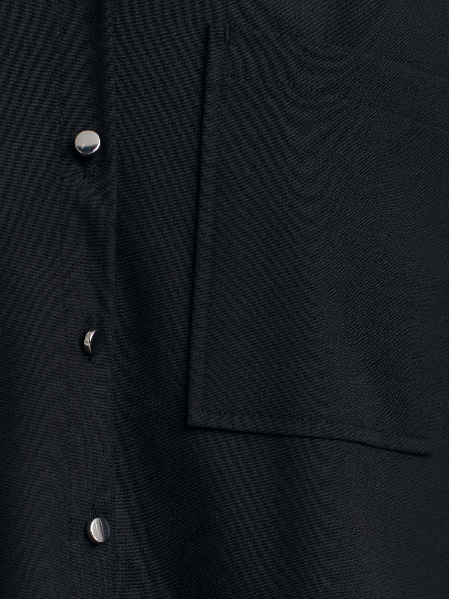 Wholesale Women's Black Oversized Shirt with Patch Pockets 0431-50522