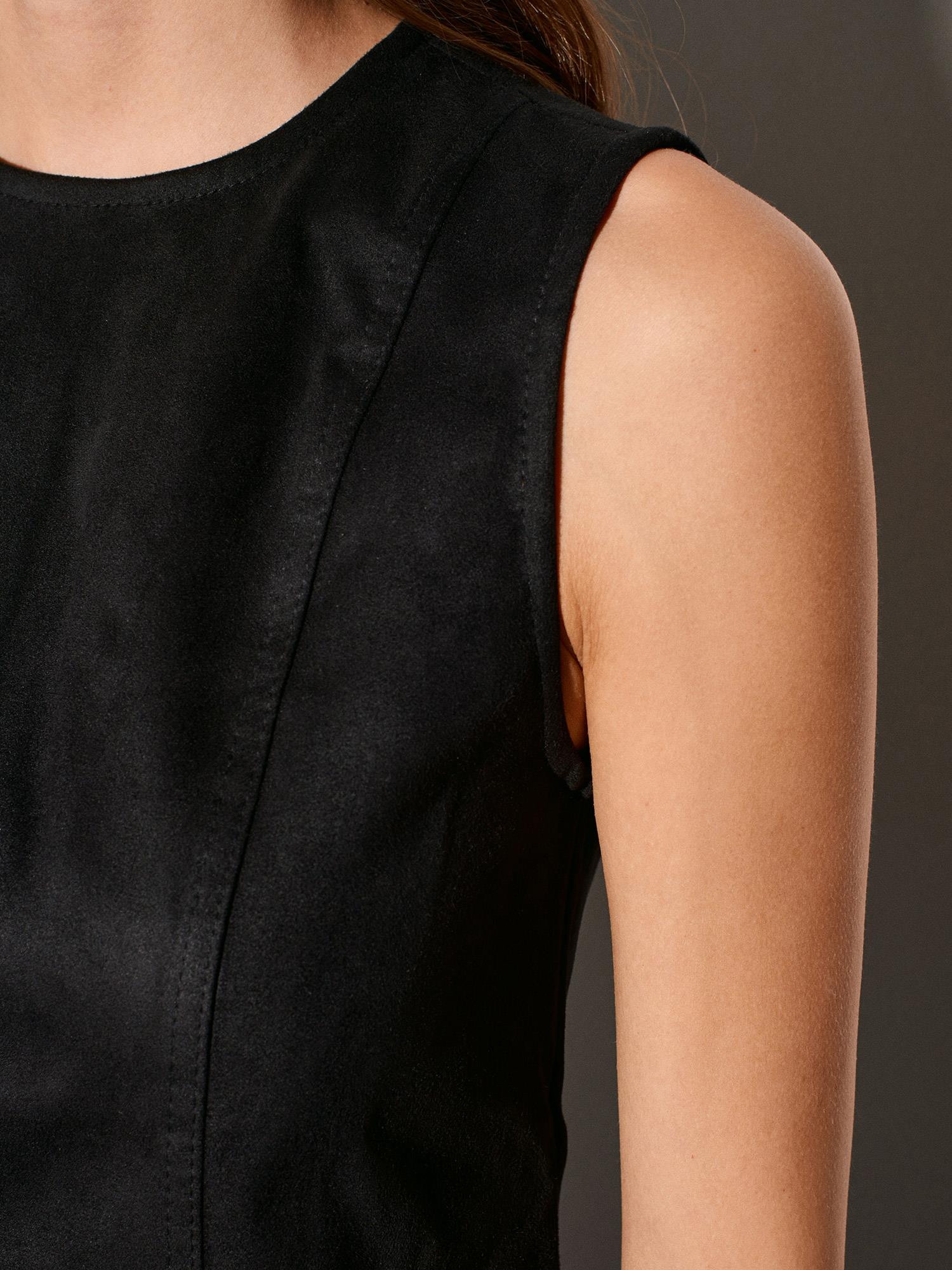 Wholesale Women's Black Suede Mini Dress 0431-90910