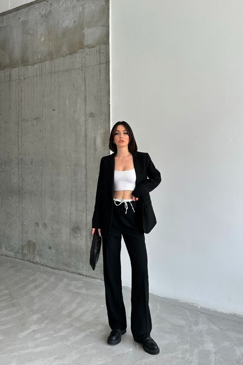 Wholesale Women's Black Two-Piece Suit  0043-2007