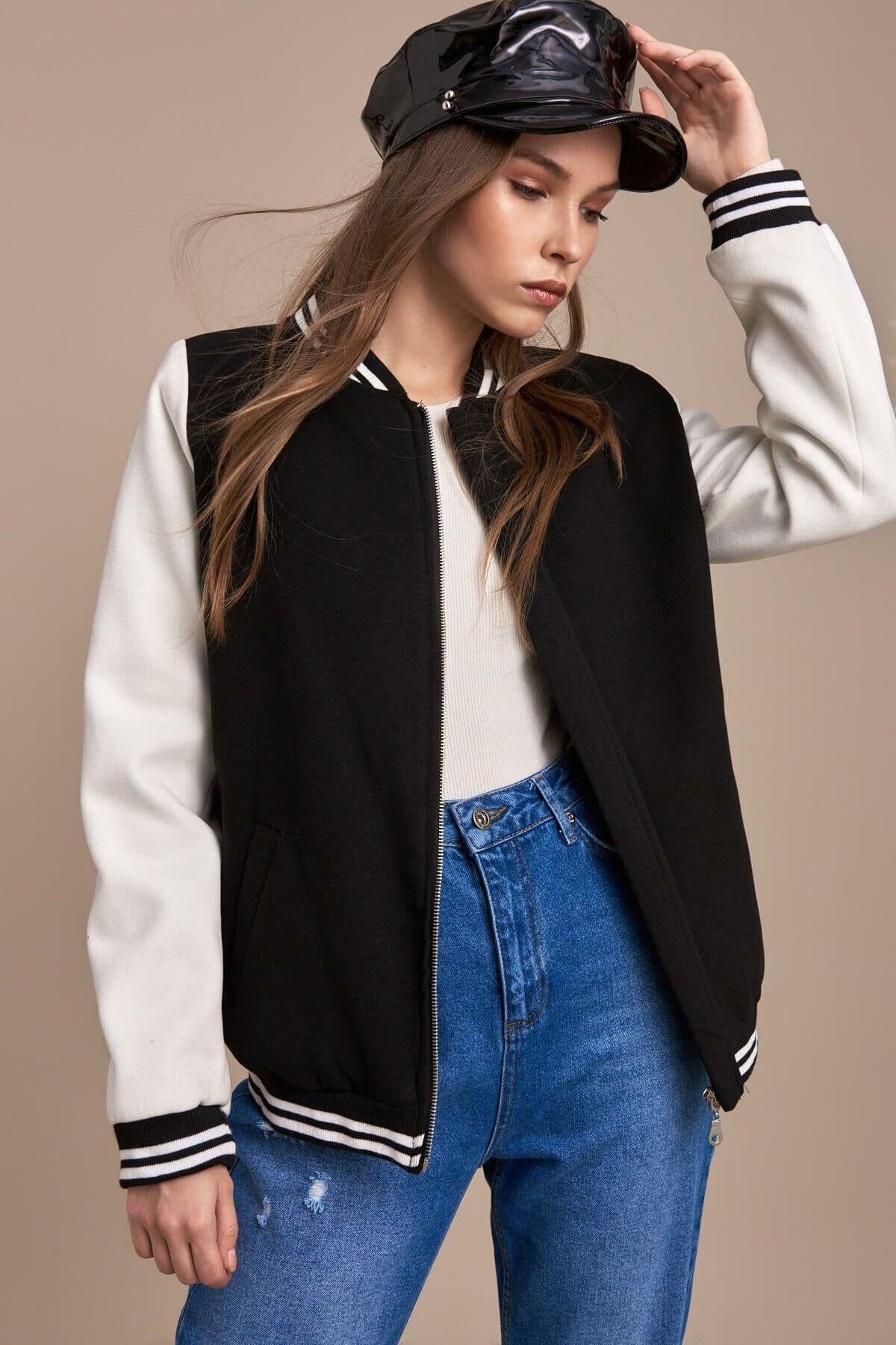 Wholesale Women's Black-White Two-Tone Jacket