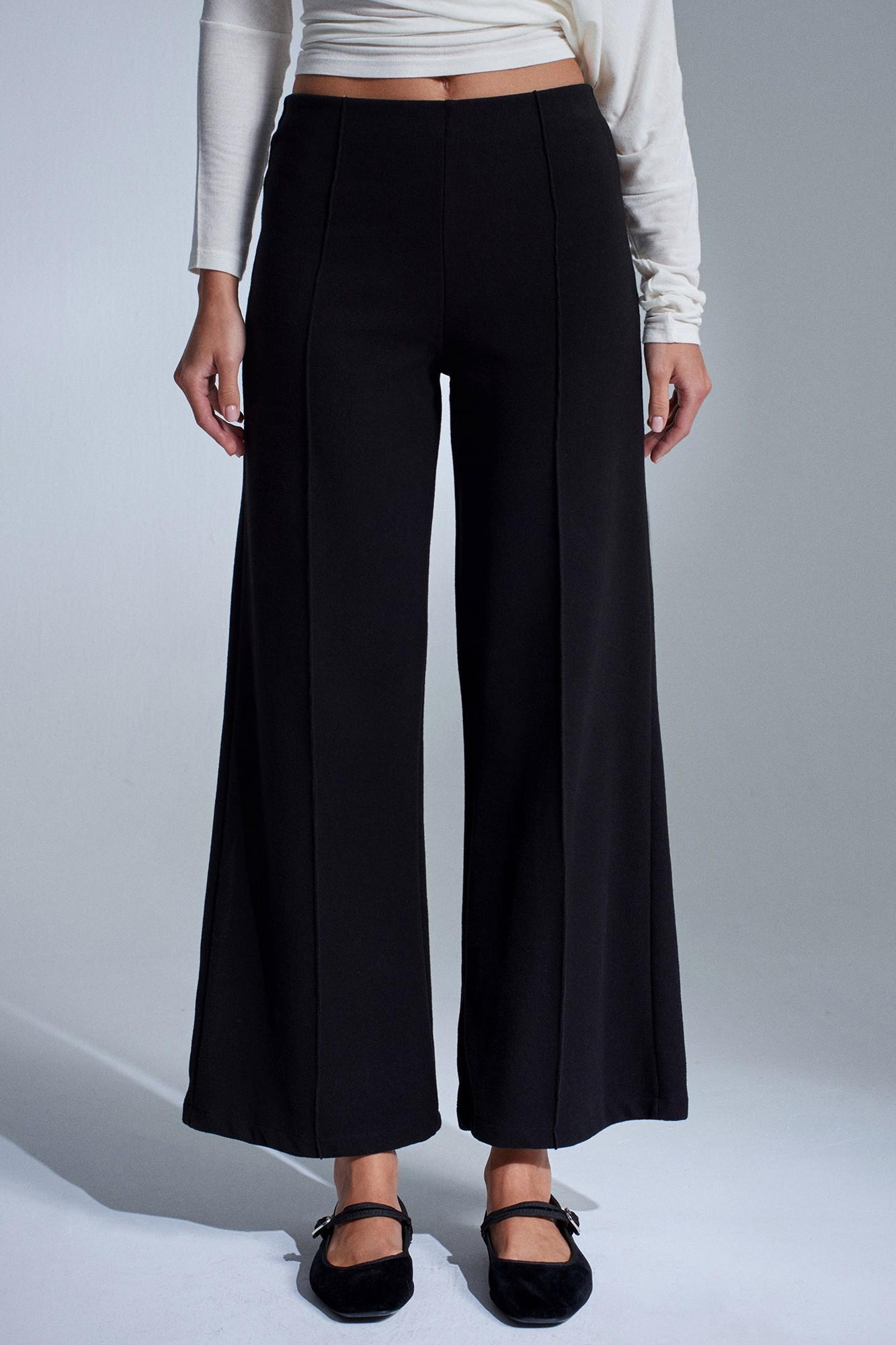 Wholesale Women's Black Wide Leg Trousers 0431-71941
