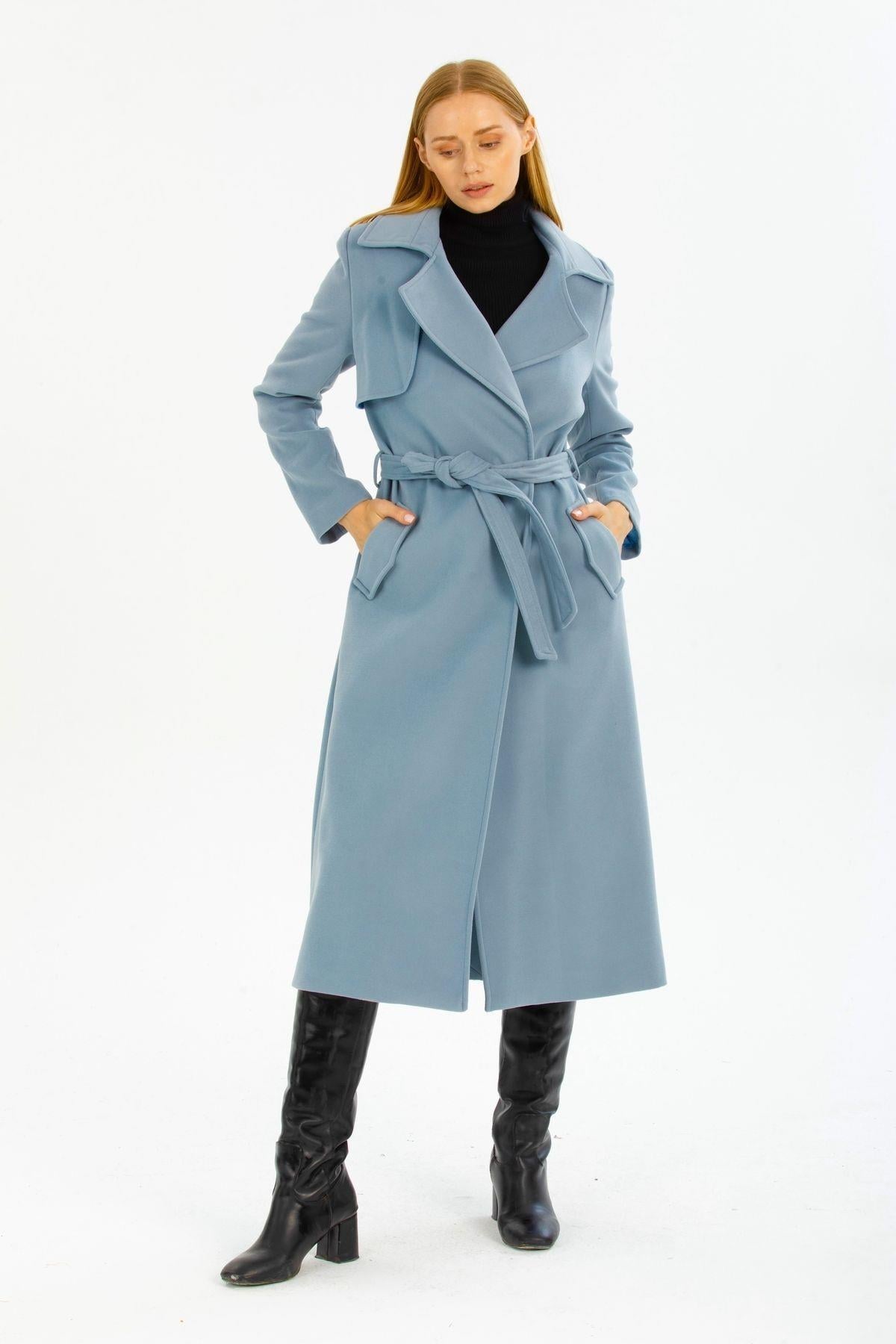 Wholesale Women's Blue Windproof Coat