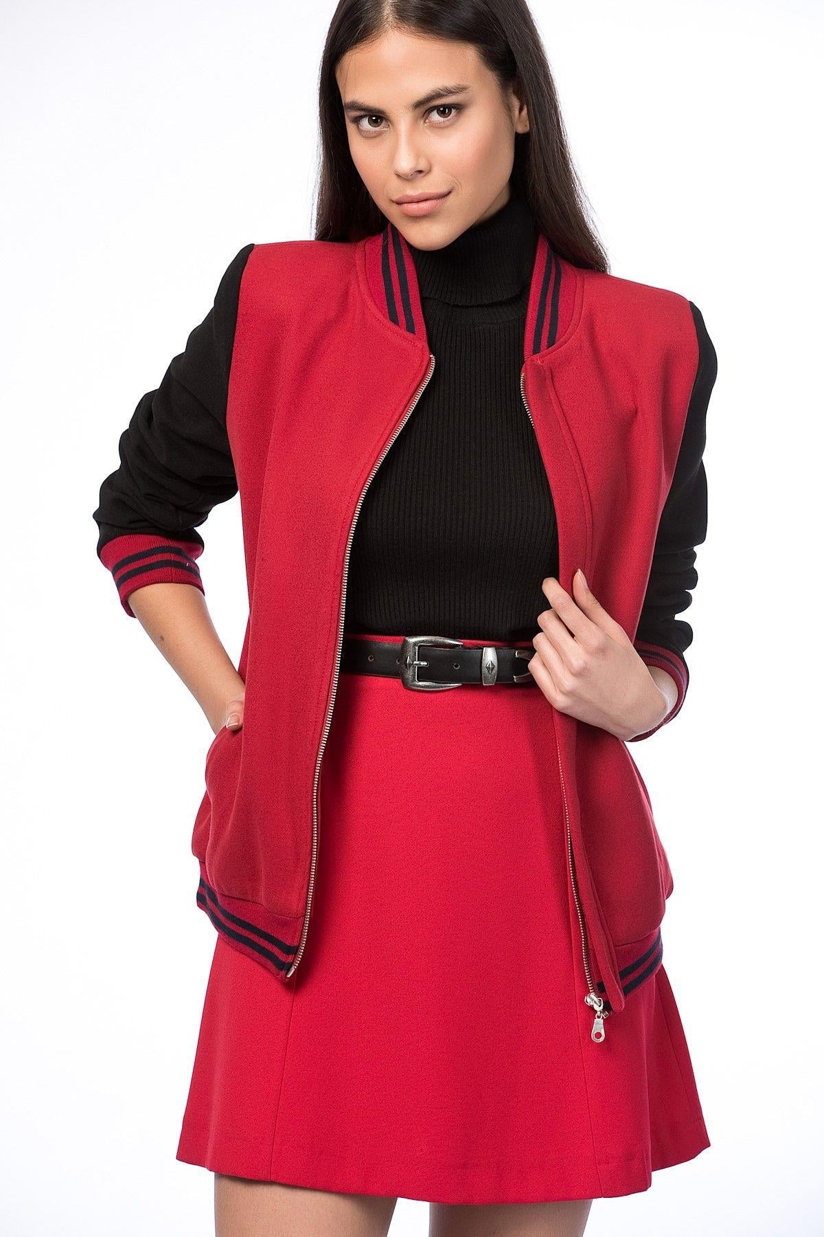 Wholesale Women's Burgundy Black Jacket