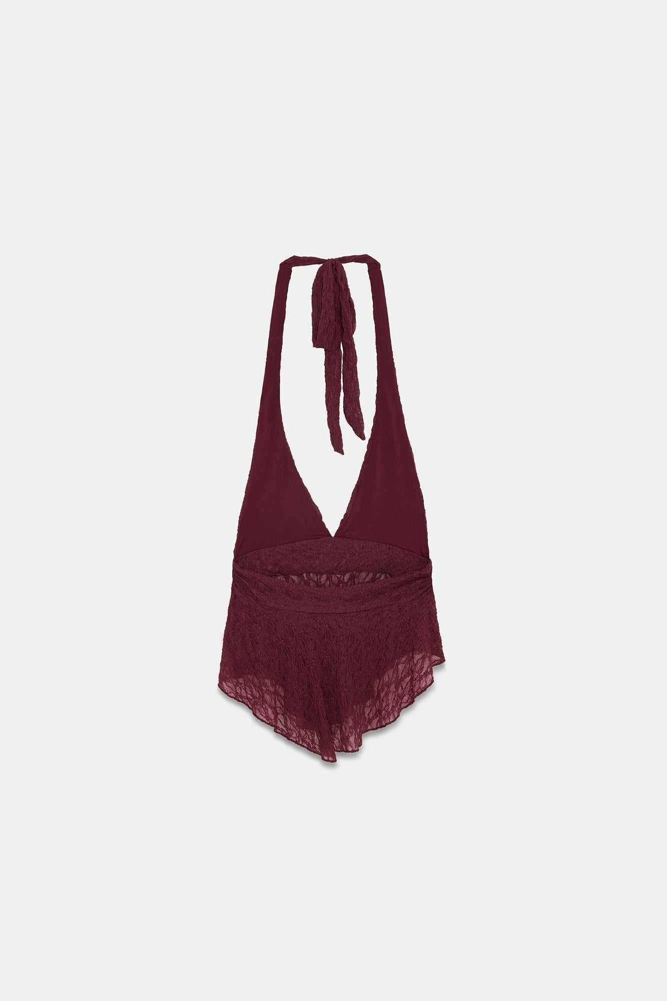 Wholesale Women's Burgundy Lace Halter Top 0431-21228