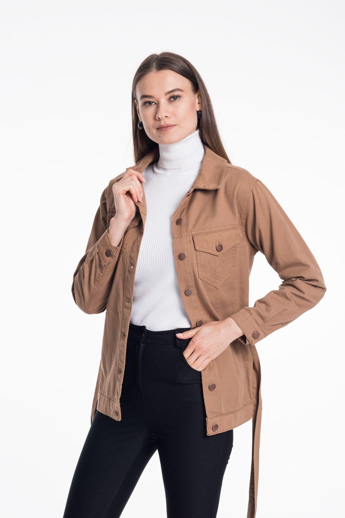Wholesale Women's Camel Gabardine Jacket