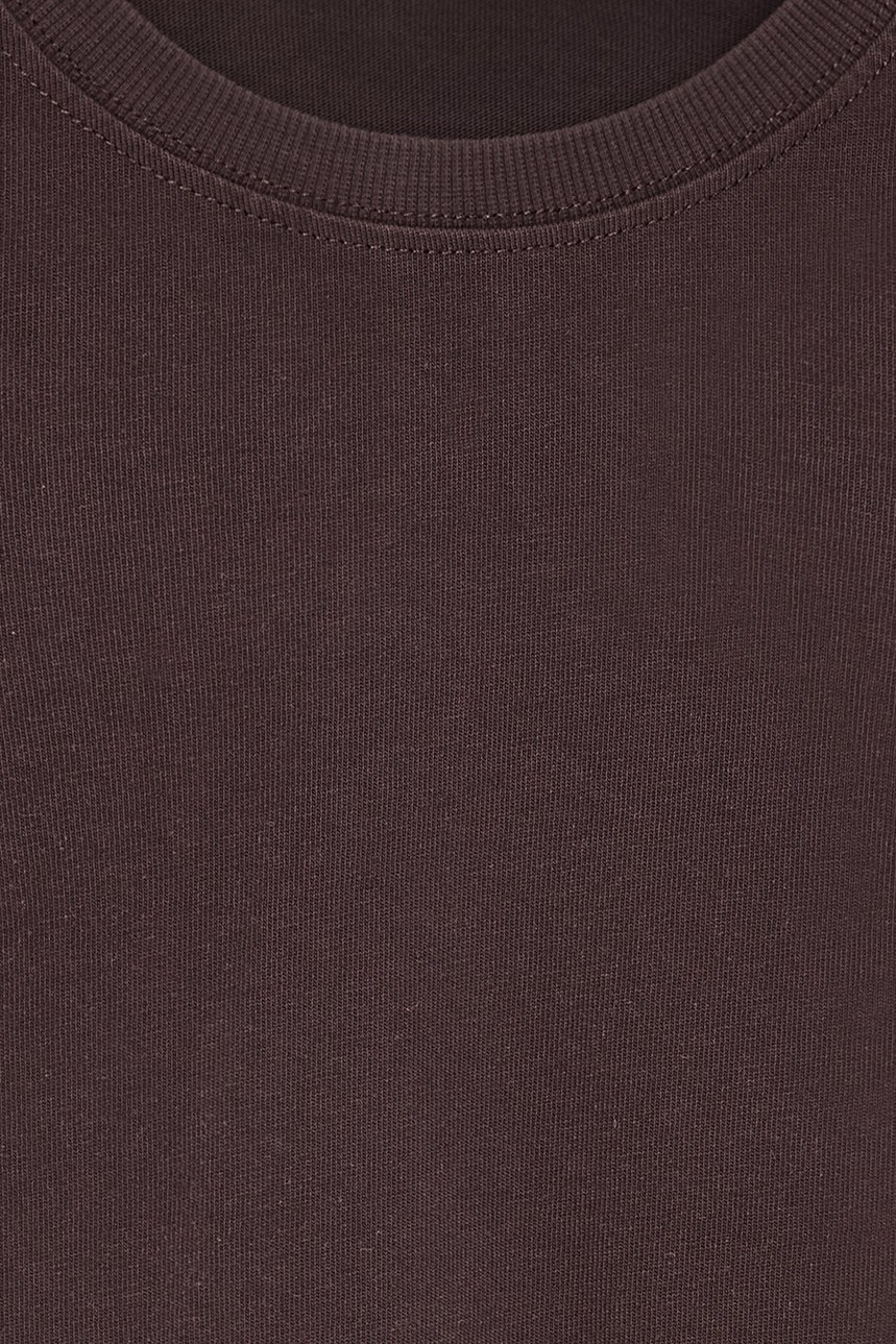 Wholesale Women's Dark Brown Crew-Neck Basic T-Shirt 0431-31017