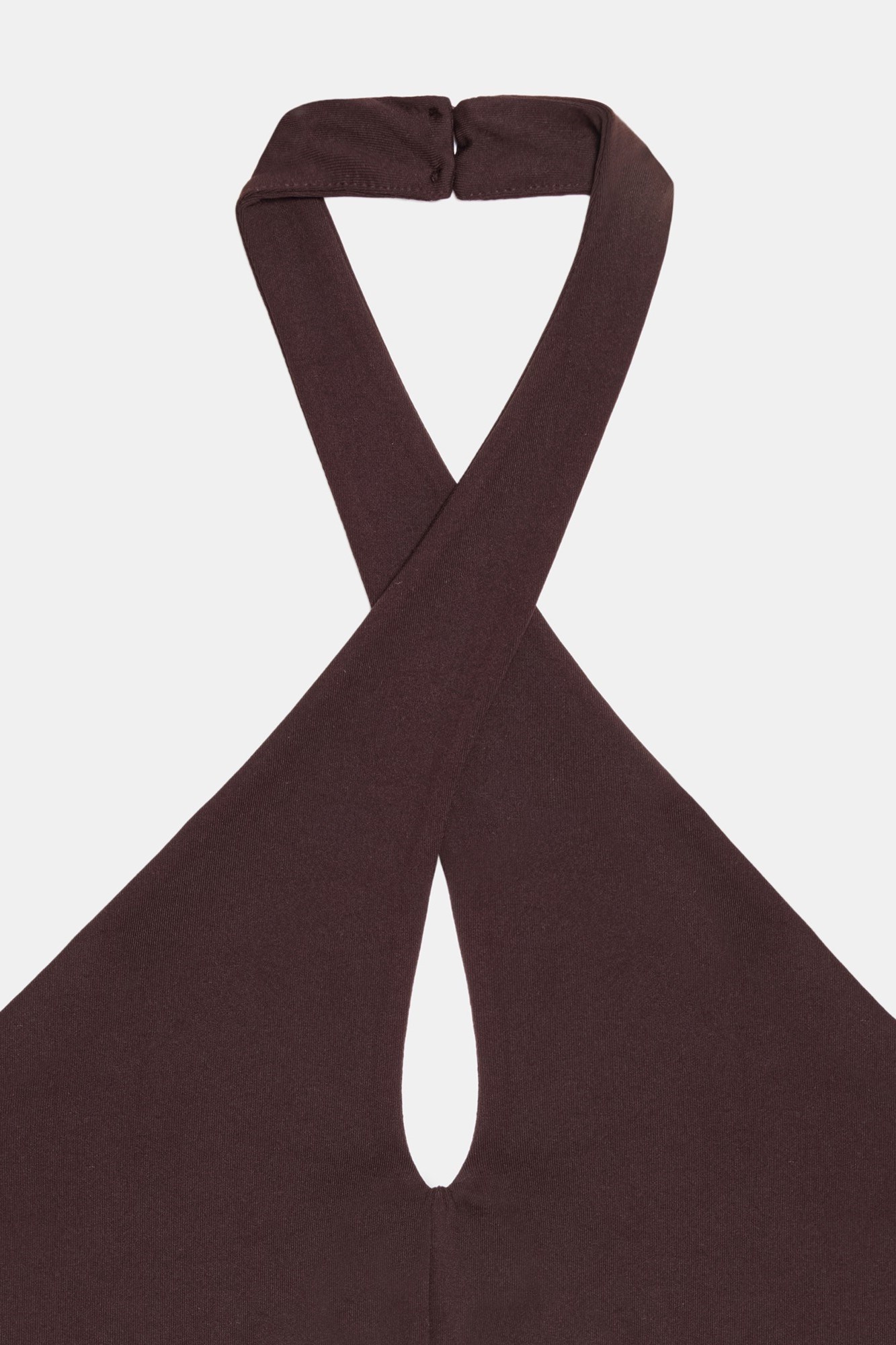 Wholesale Women's Dark Brown Cross-Front Halter Top 0431-21267