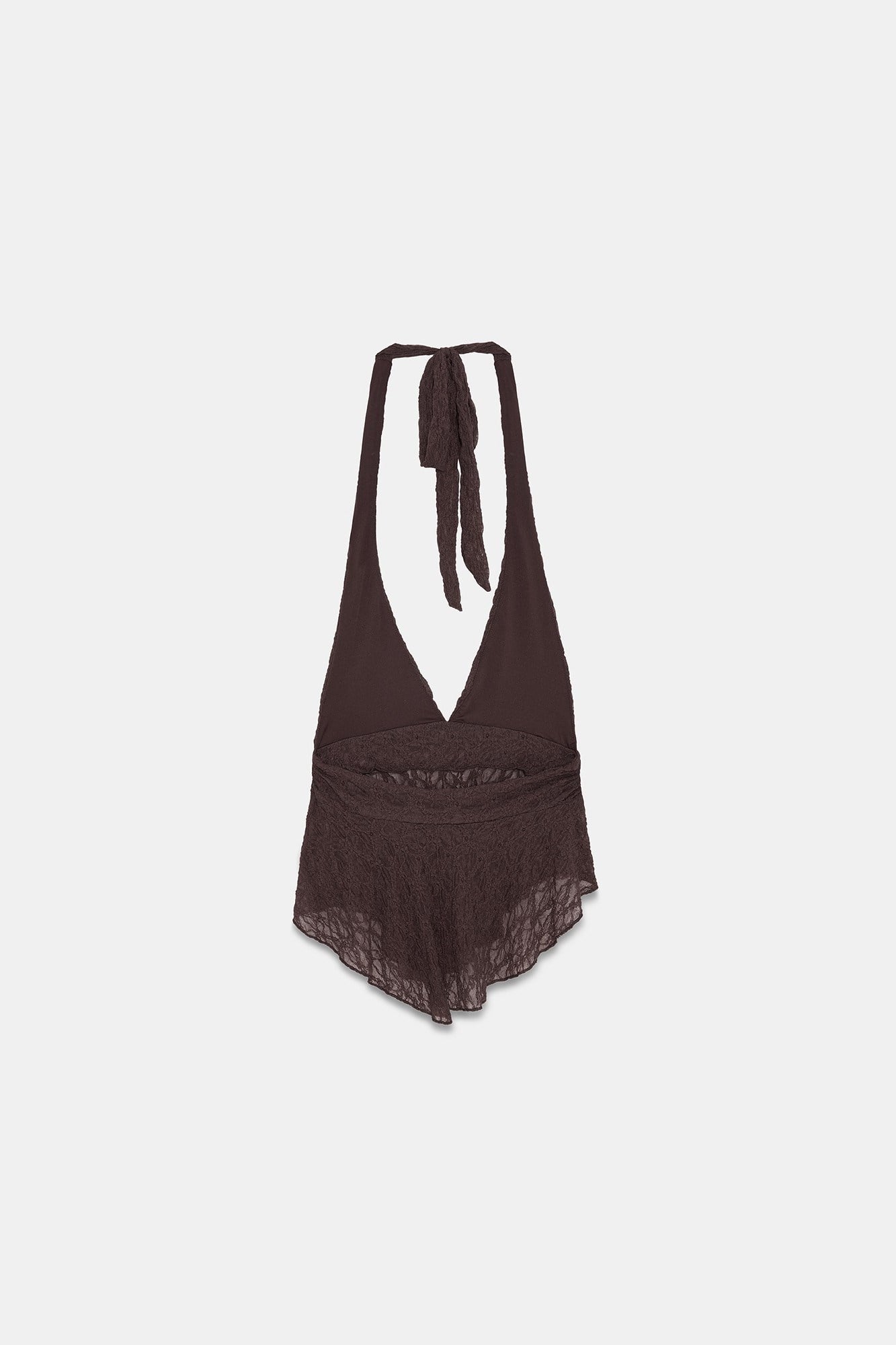 Wholesale Women's Dark Brown Lace Halter Top 0431-21228