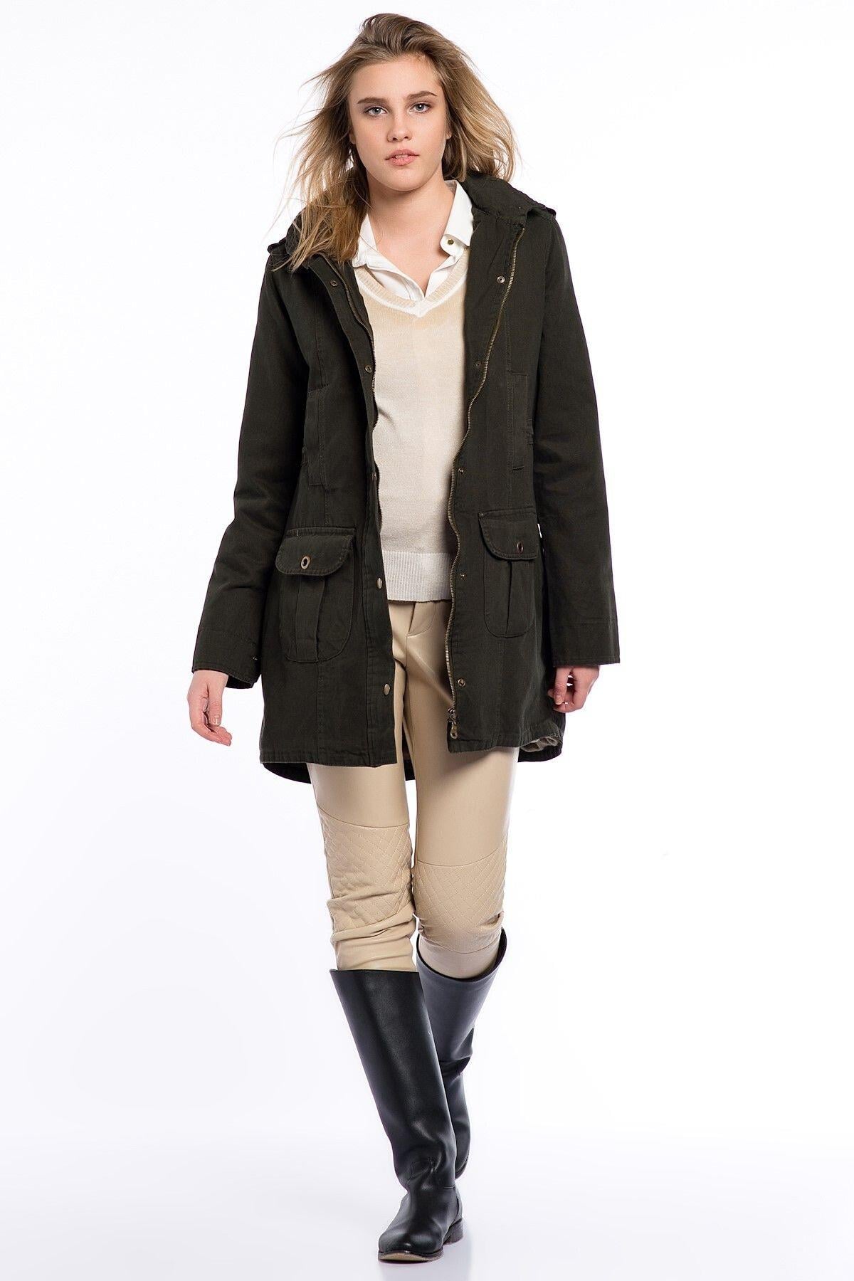 Wholesale Women's Dark Khaki Coat